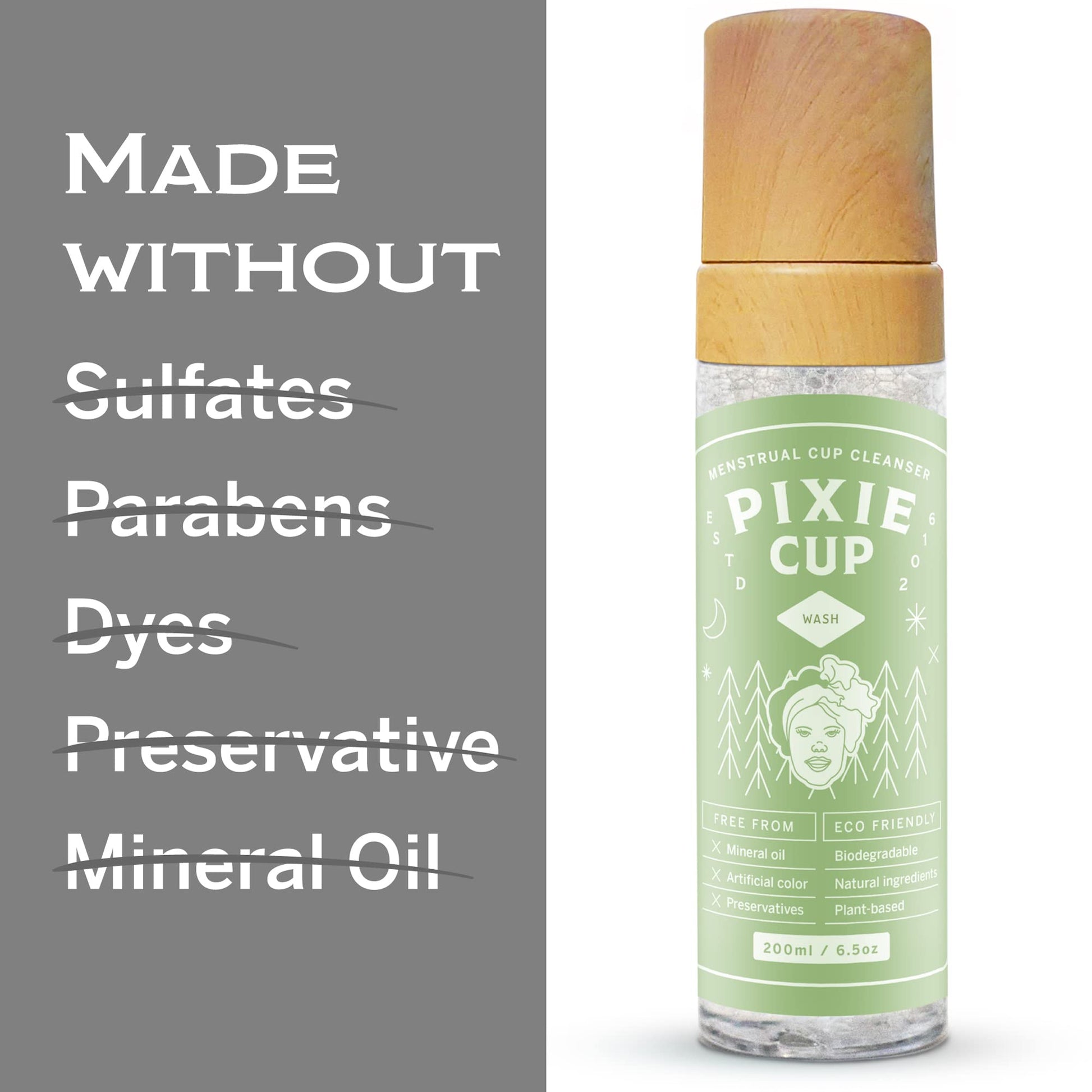 Pixie Menstrual Cup Cleaner Wash + Foaming Dispenser + More Wash in Bottle Than Any Other Brand Pixie Cup