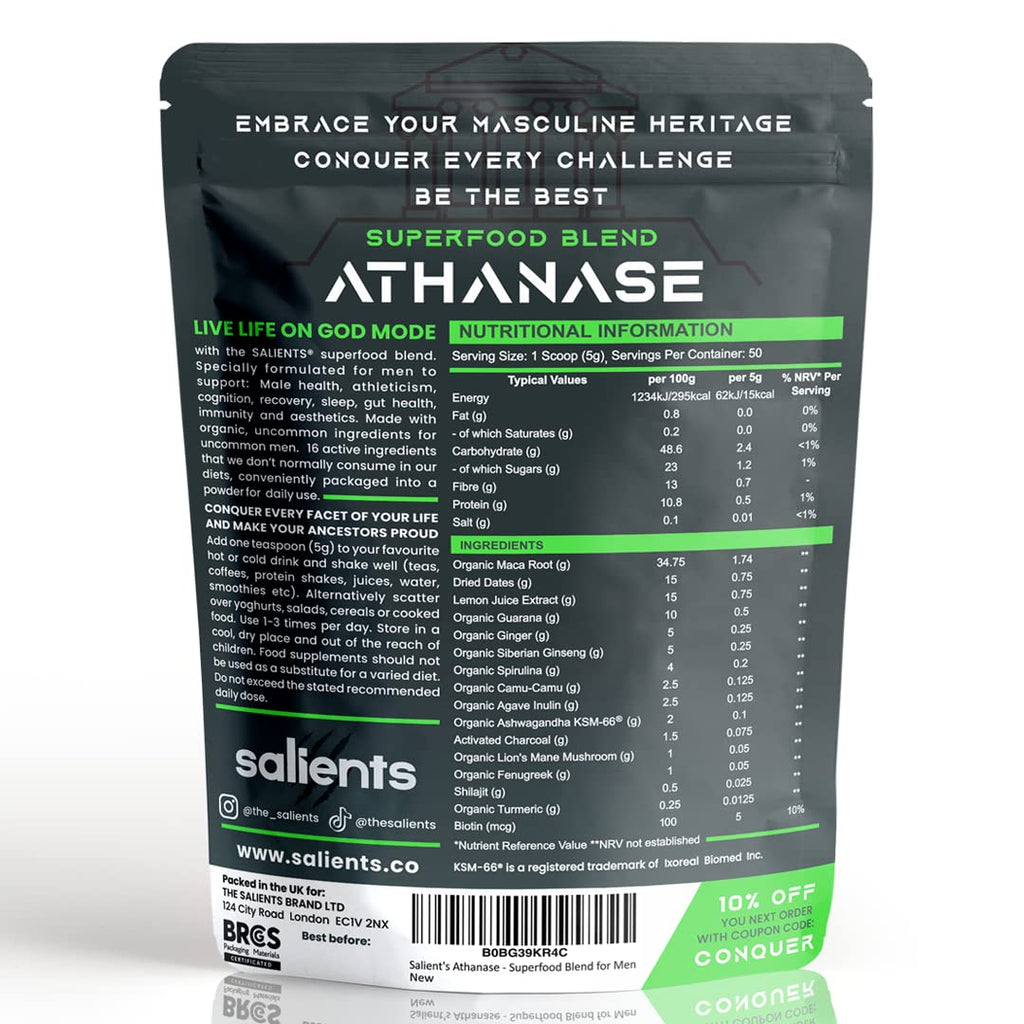 SALIENTS® ATHANASE® | Men's Super Greens Powder | Superfood Powder Blend