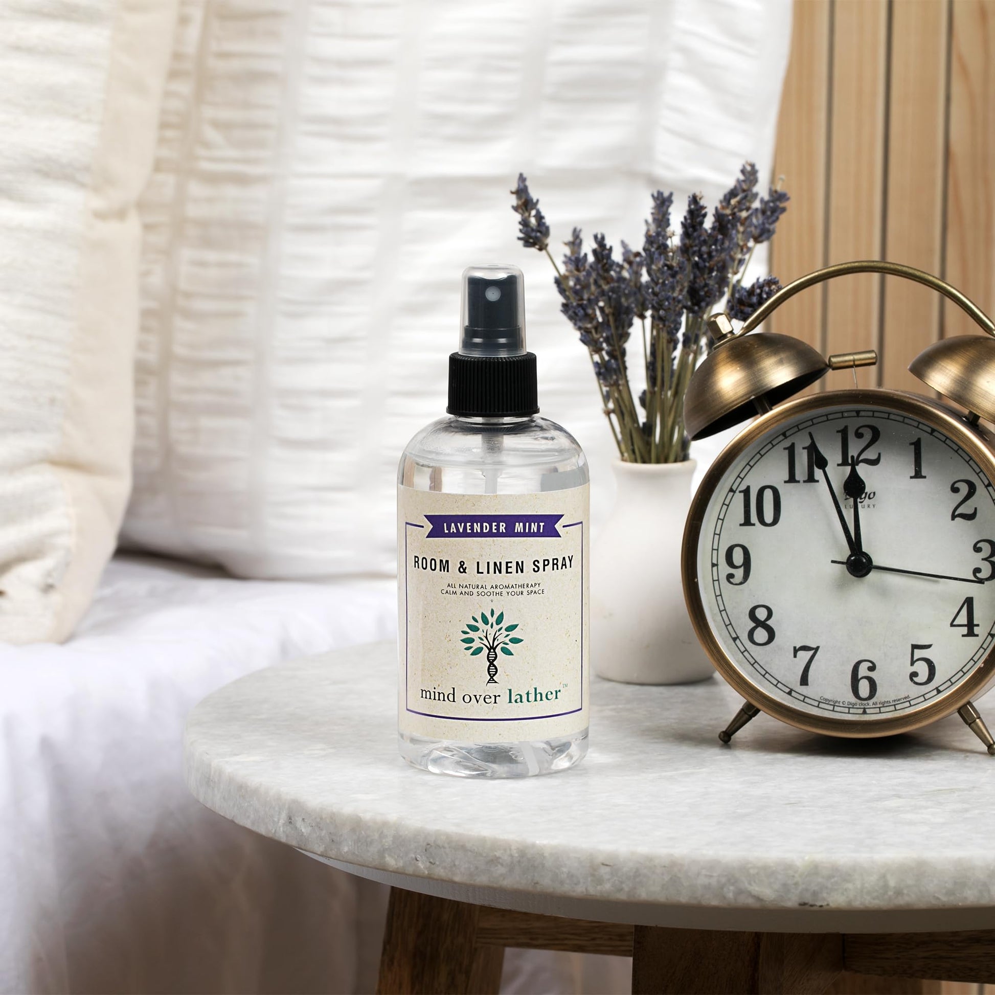 Natural Lavender Mint Room and Linen Spray. Pure Lavender Essential Oil Blend, Linen an Pillow Mist Mind Over Lather