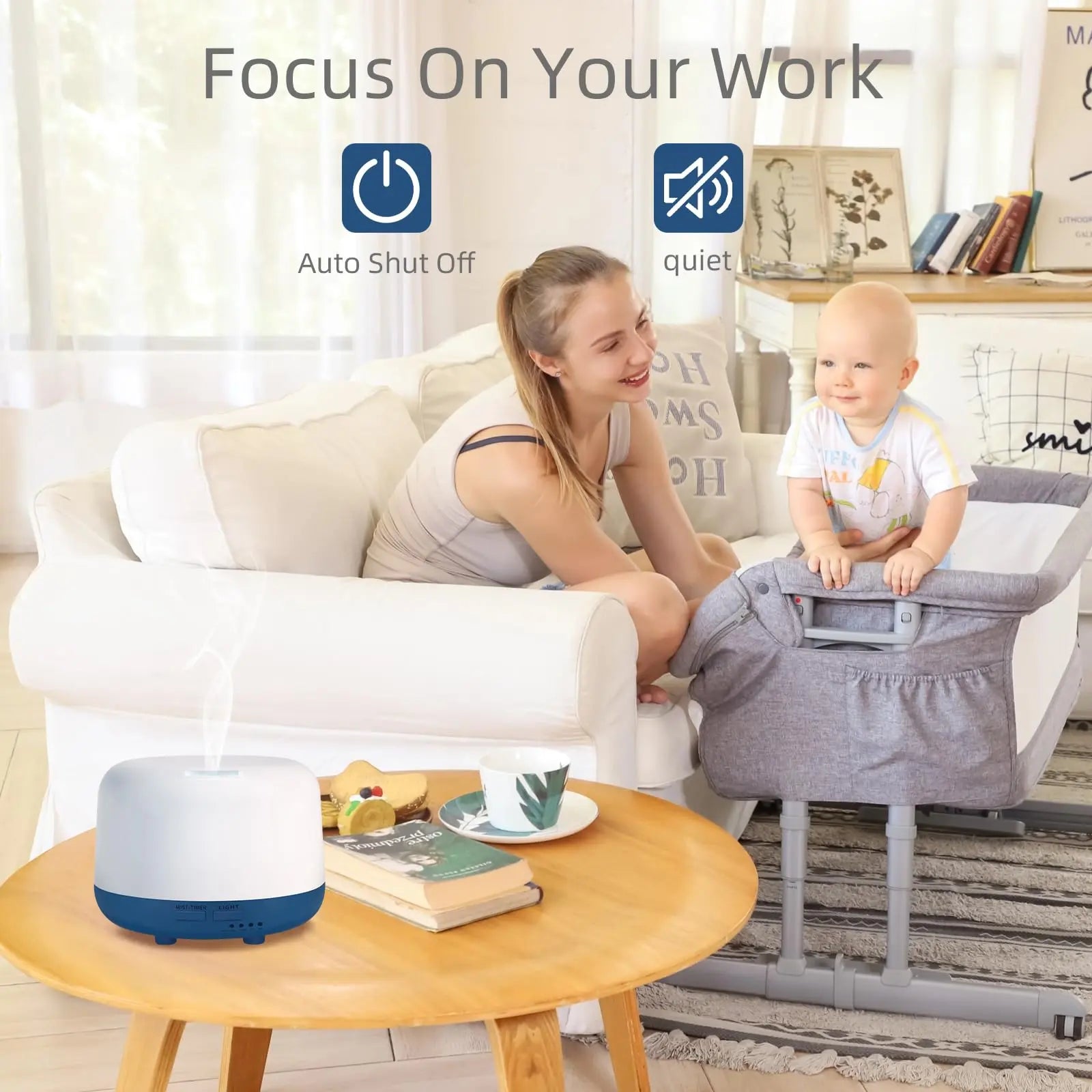 Marchred 300ML Essential Oil Diffuser with Remote Control, 7 LED Color Changing Light Marchred