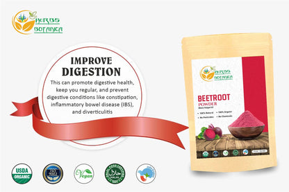 Herbs Botanica Beetroot Powder Organic for Baking and Smoothies | Nitric Oxide Suppement