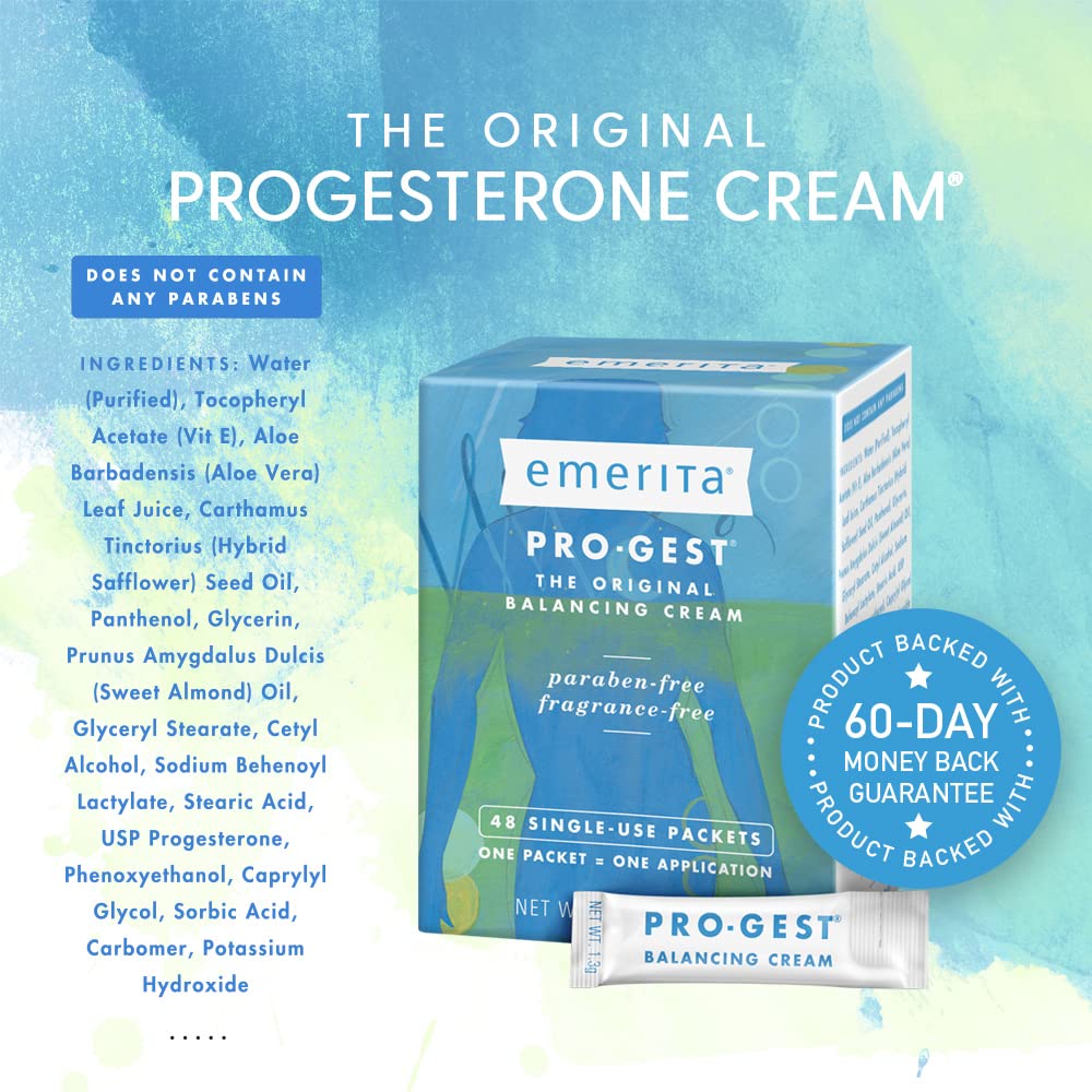 Emerita, Pro-Gest Paraben Free, 48 Count Emerita