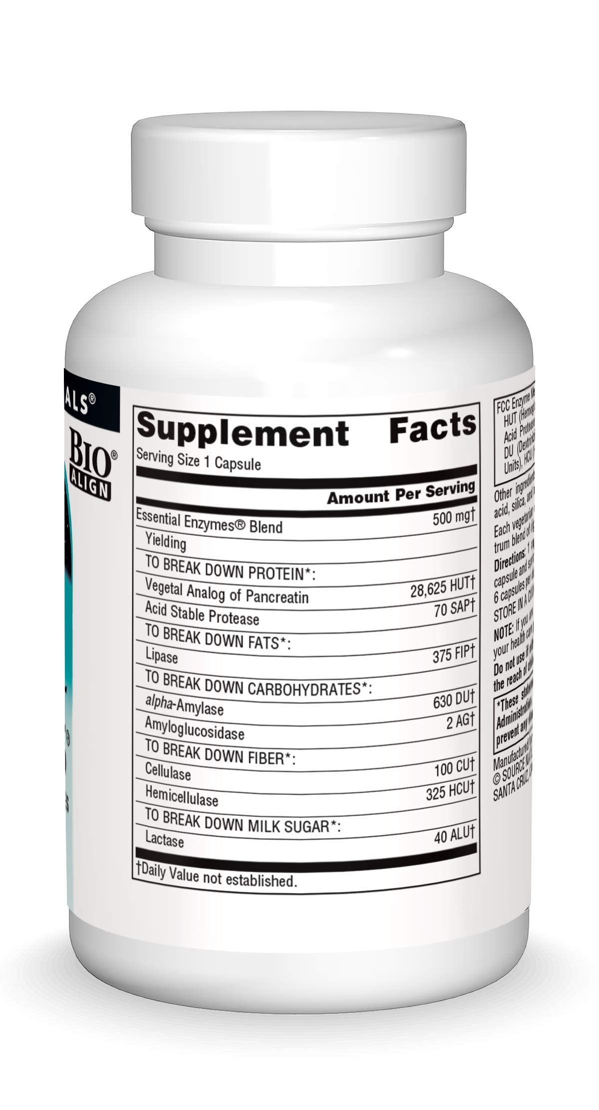 Source Naturals Essential Enzymes 500mg Bio-Aligned Multiple Enzyme Source Naturals