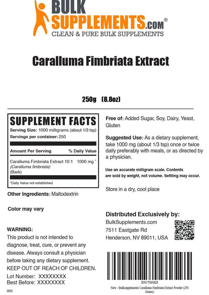 BulkSupplements.com Caralluma Fimbriata Extract Powder - Herbal Supplement for Digestive