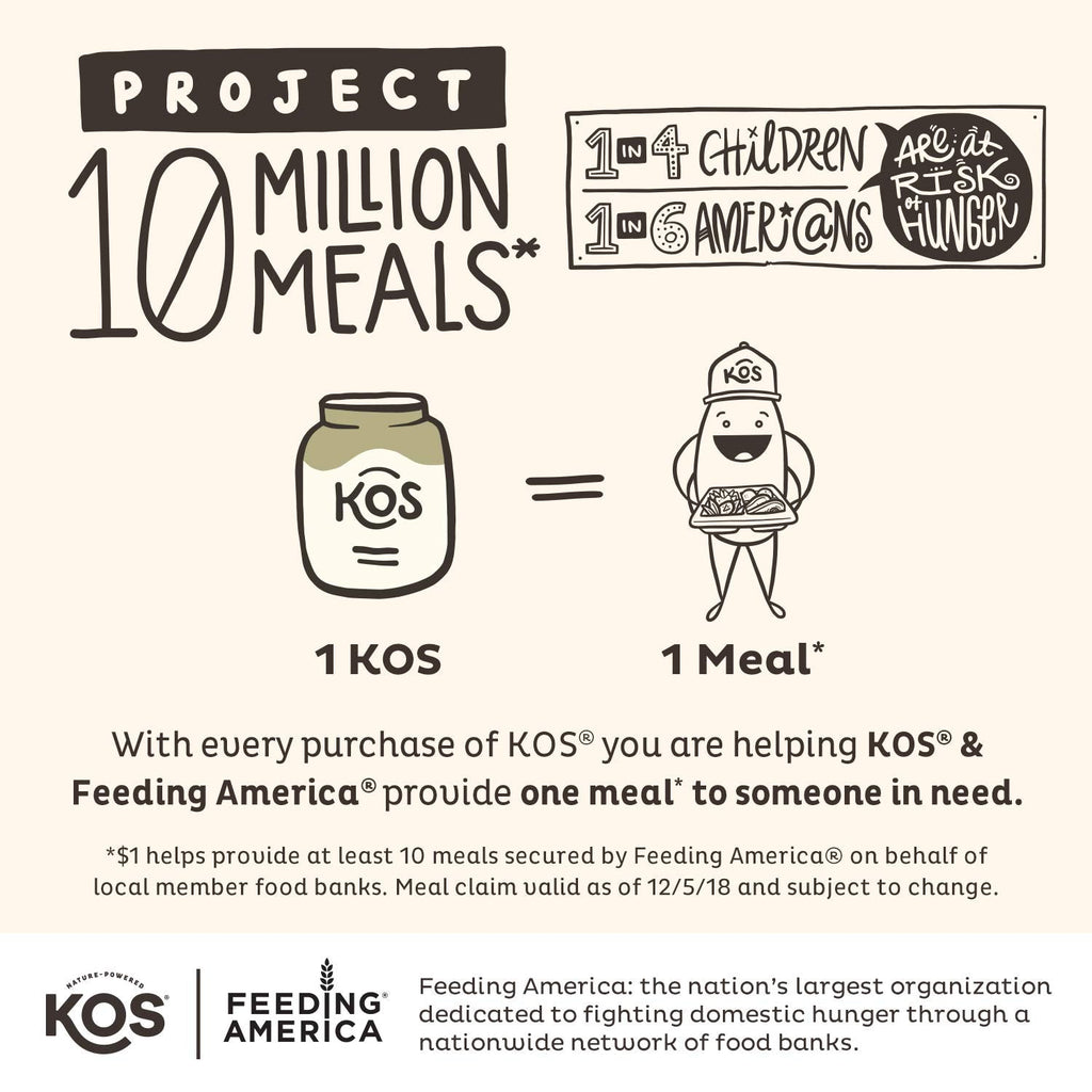 KOS Vegan Protein Powder Erythritol Free, Vanilla USDA Organic - Pea Protein Blend