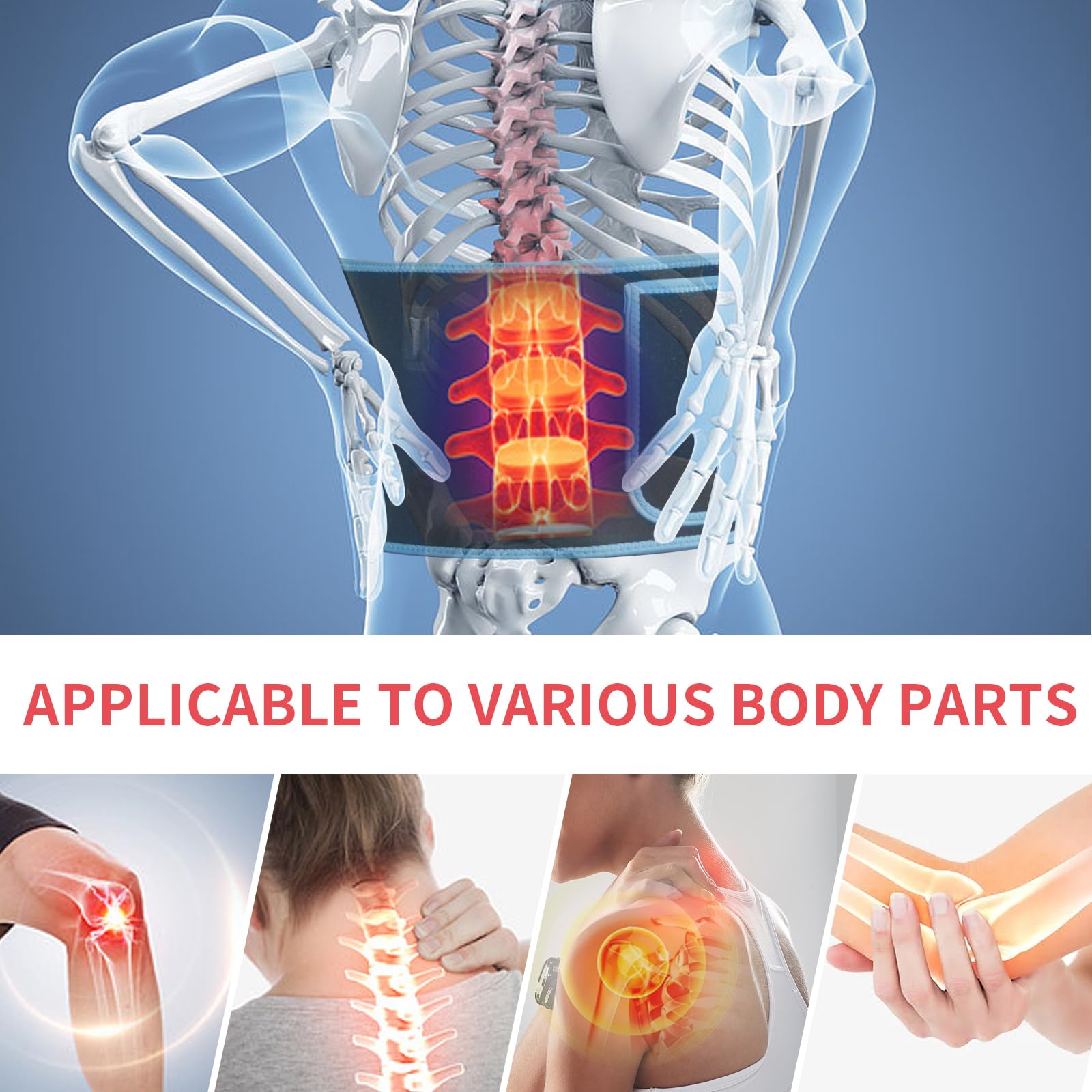 Red Light Infrared Therapy Belt: Pain Relief Device LED Red Light Therapy Lamp Near Body Large Pad Wrap ADVARAYS