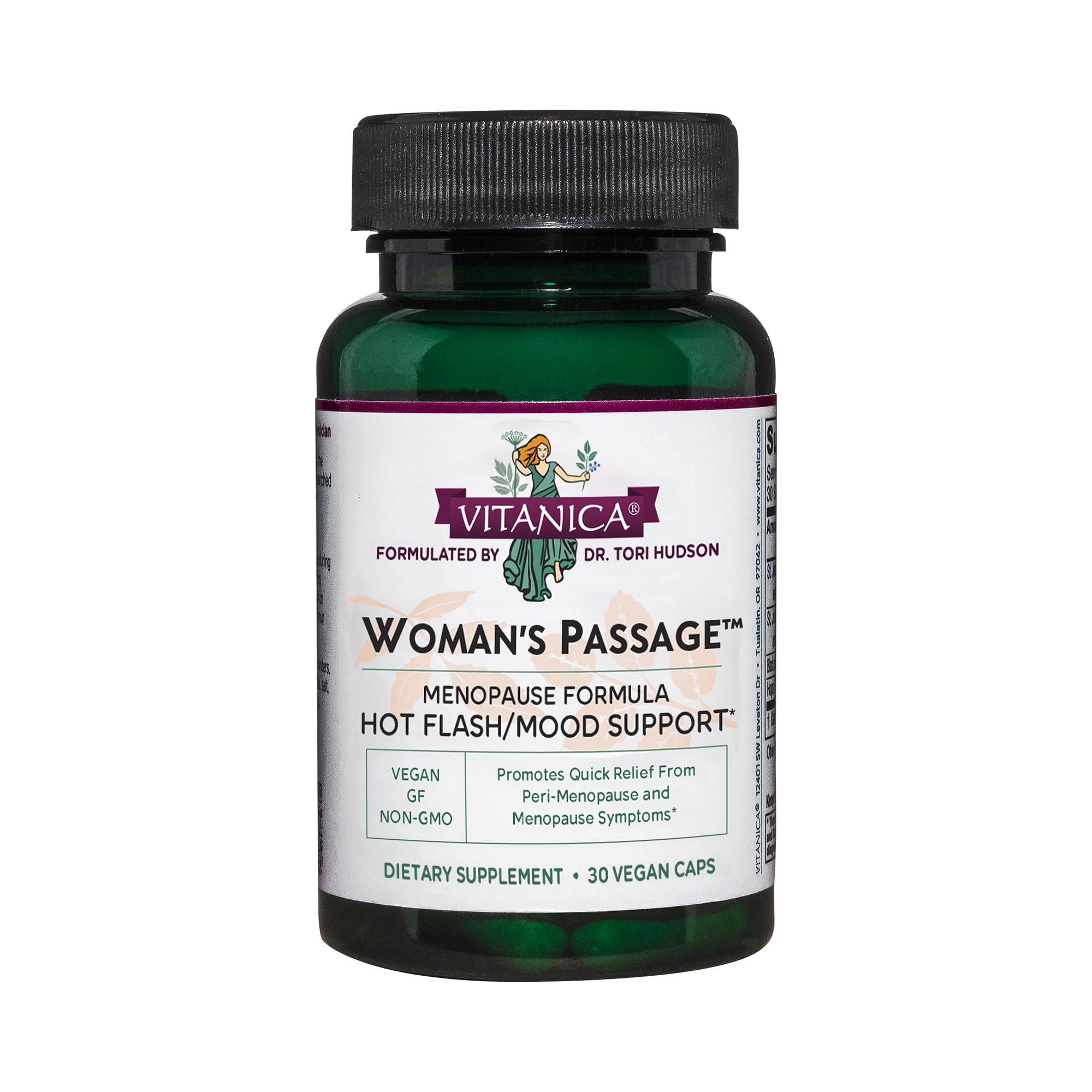 Vitanica - Woman's Passage - Menopause Support - 30 Vegetarian Capsules