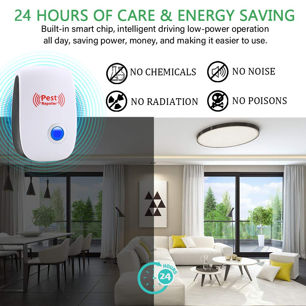 Ultrasonic Pest Repeller 6 Packs Electronic Plug in Indoor Sonic Repellent