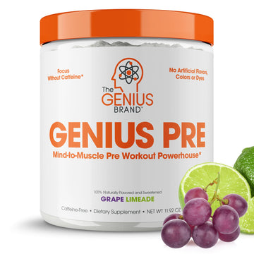 Genius Pre Workout Powder, Grape Limeade - All-Natural Nootropic Pre-workout