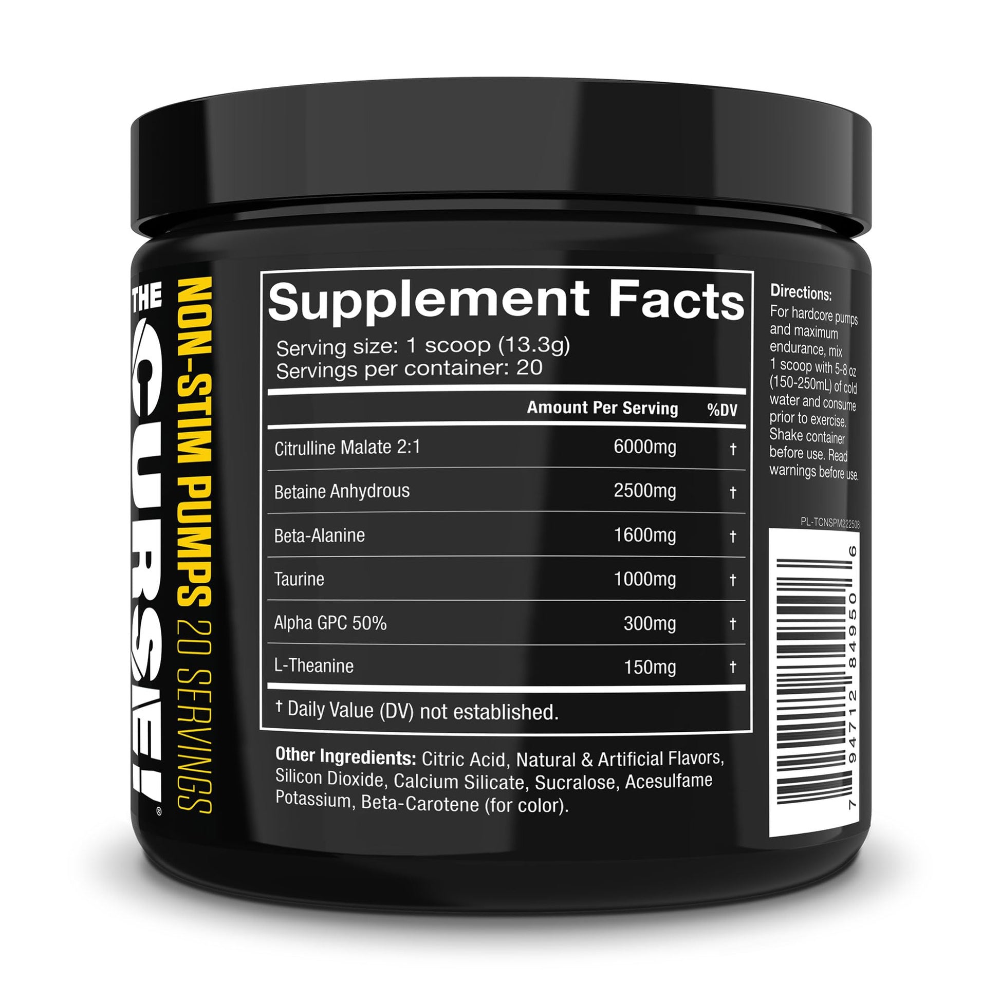 THE CURSE! JNX Sports Non-Stim Pumps Pre-Workout Supplement - Maximum Power, More Endurance - Men & Women | Pineapple Mango | 20 SRV