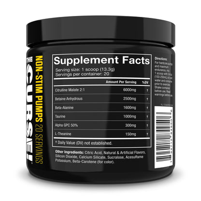THE CURSE! JNX Sports Non-Stim Pumps Pre-Workout Supplement - Maximum Power, More Endurance - Men & Women | Pineapple Mango | 20 SRV