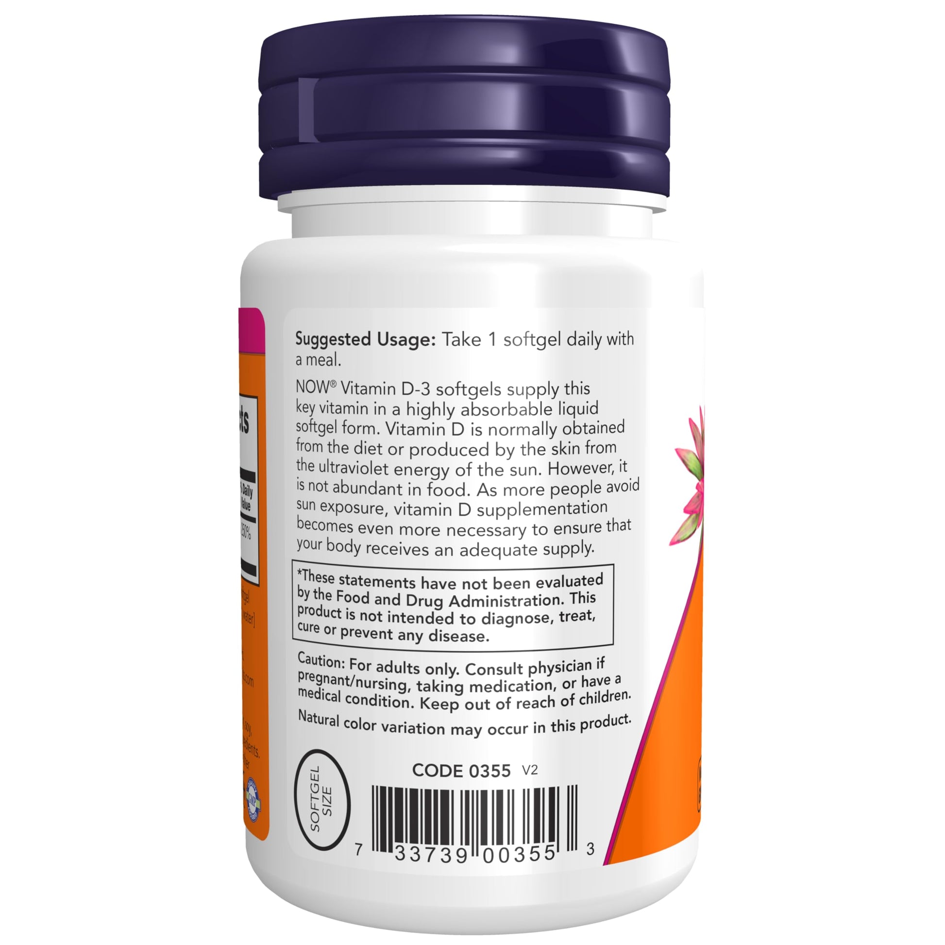 NOW Supplements, Vitamin D-3 2,000 IU, High Potency, Structural Support*, 30 Softgels NOW