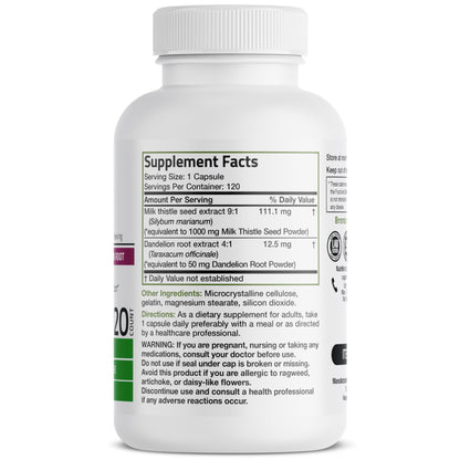 Bronson Milk Thistle Silymarin Marianum & Dandelion Root Liver Health Support
