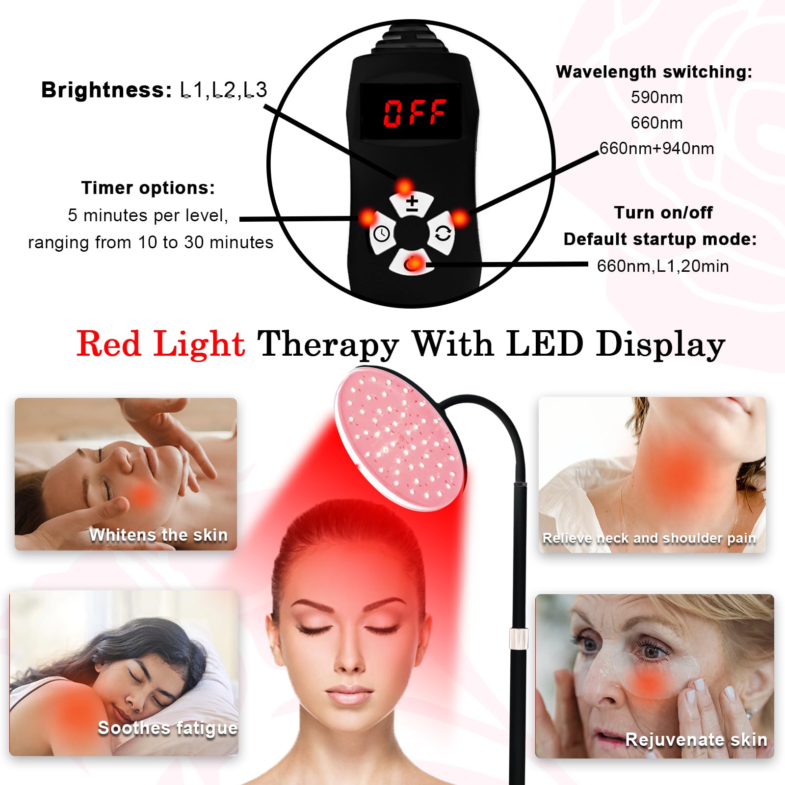 Akarishin Red Light Therapy Lamp - Boost Skin Vitality and Ease Muscle Soreness with Adjustable Stand Akarishin