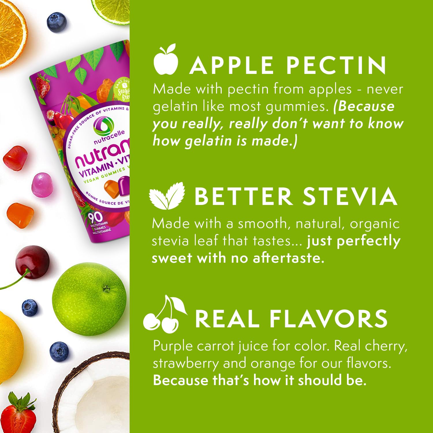 NUTRAMIN Daily Vegan Keto Multivitamin Gummies Vitamin C, D2, and Zinc for Immunity Nutracelle