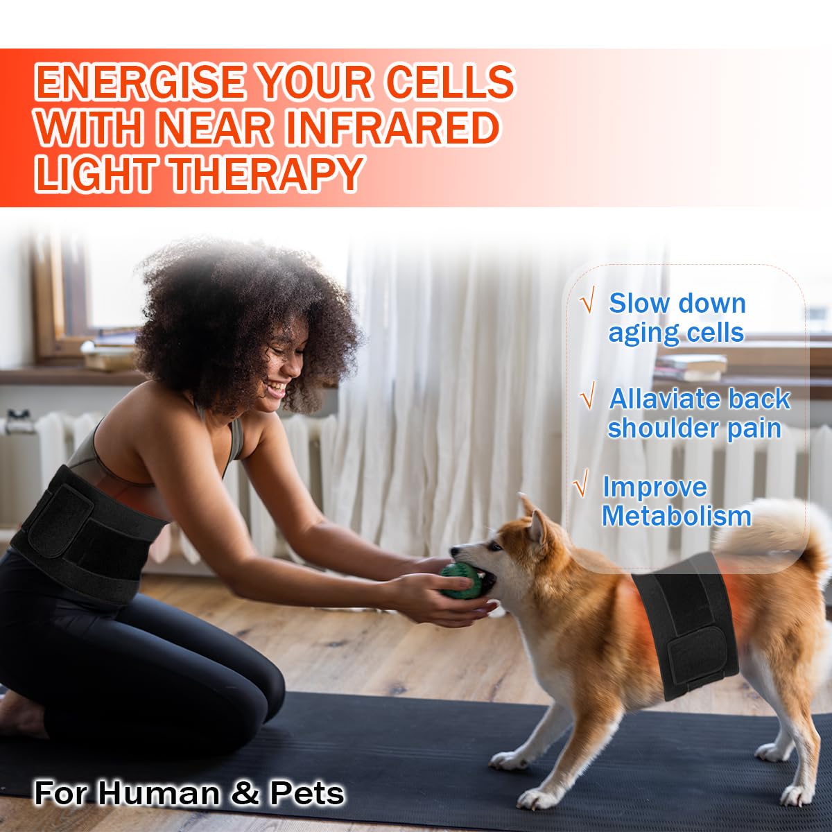 Red Light Therapy Infrared Light Therapy Pad for Body Pain NIR Deep Therapy for Back Knee Hands bonodave