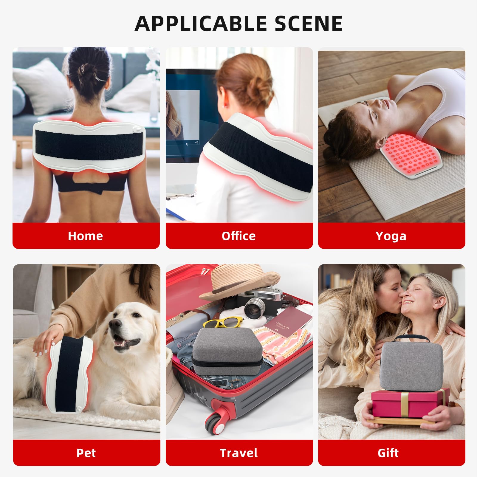 Toponechoice Red Light Therapy Belt, 450pcs 660nm 850nm 940nm, Infrared Light Therapy Toponechoice