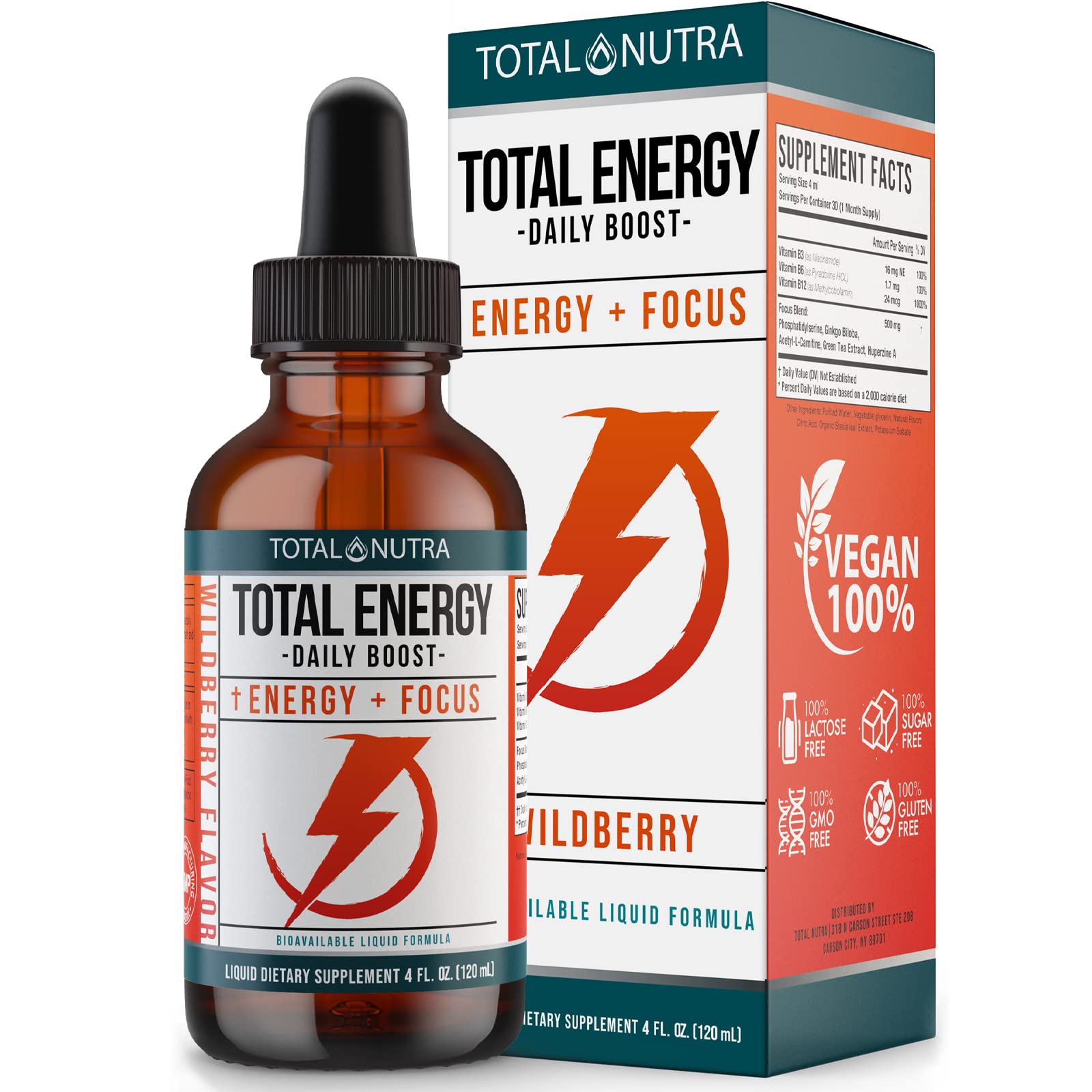 Extra Strength Vitamin B Complex Drops- B Vitamins B12, B6, B3- Vegan and Non GMO