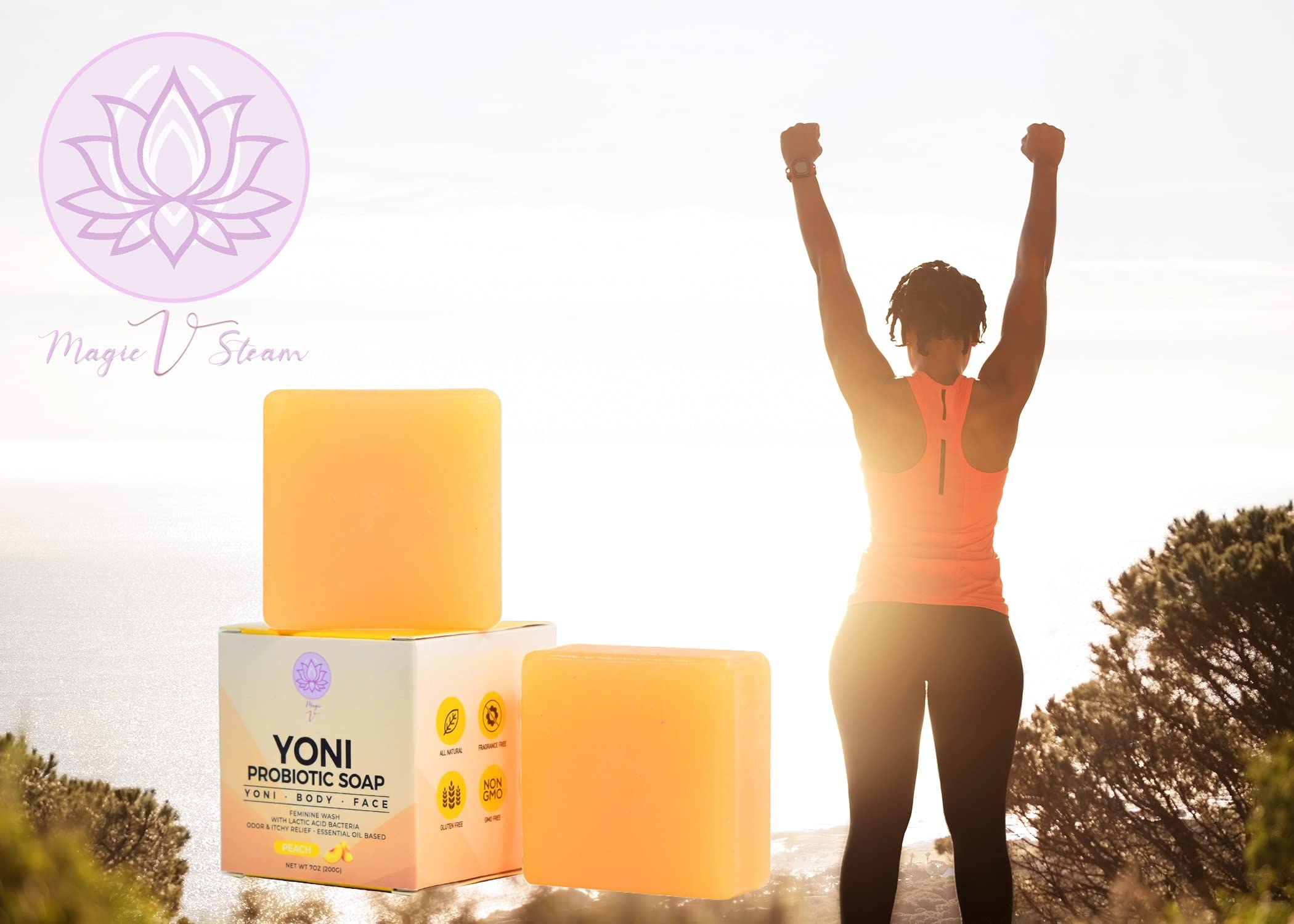 Magic V Steam Probiotic 2 Yoni Soap Bars Feminine Wash and Vaginal Wash Vaginal Odor Eliminator PH Magic V Steam