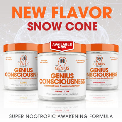 Genius Consciousness, Super Nootropic Brain Supplement Powder, Watermelon