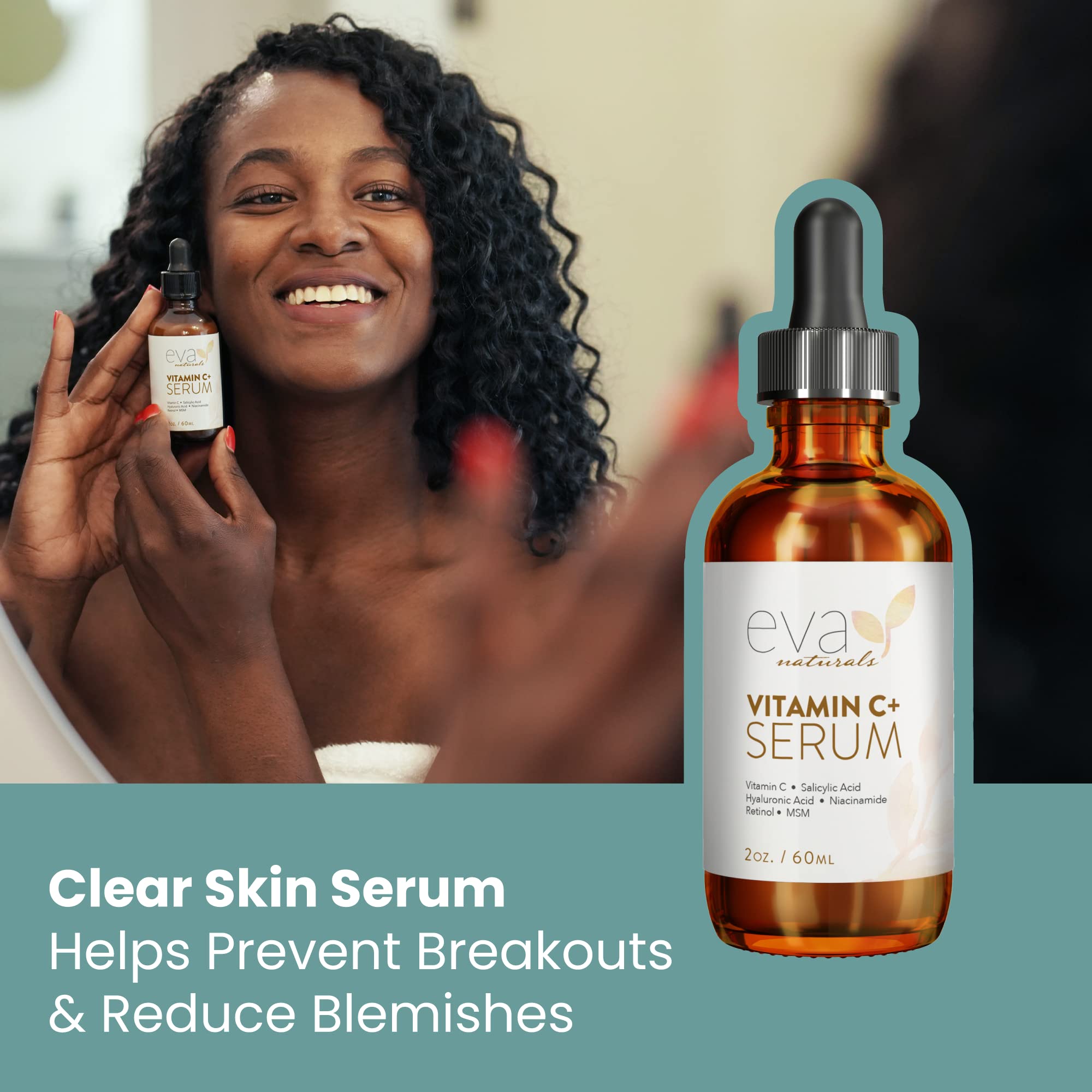 Vitamin C Serum for Face - Vitamin C Facial Serums with Hyaluronic Acid, Retinol Eva Naturals