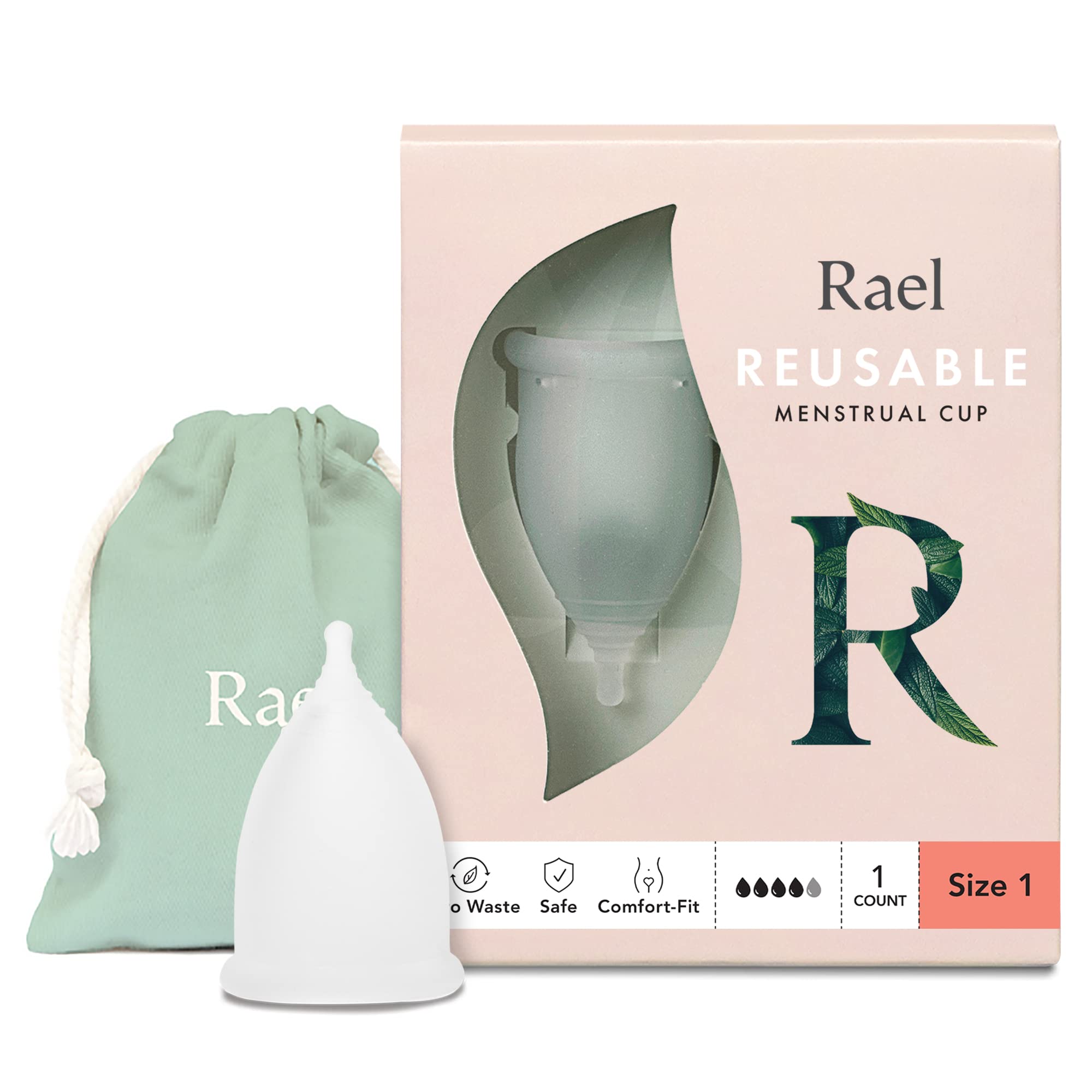 Rael Period Cup, Soft Reusable Menstrual Cups for Women - Medical-Grade Silicone, Period Cups