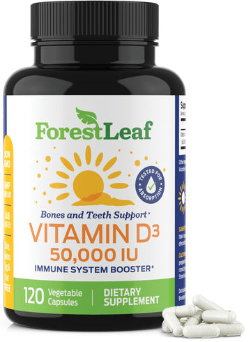 ForestLeaf - Vitamin D3 IU Weekly Supplement - Vitamin D Capsules for Bones