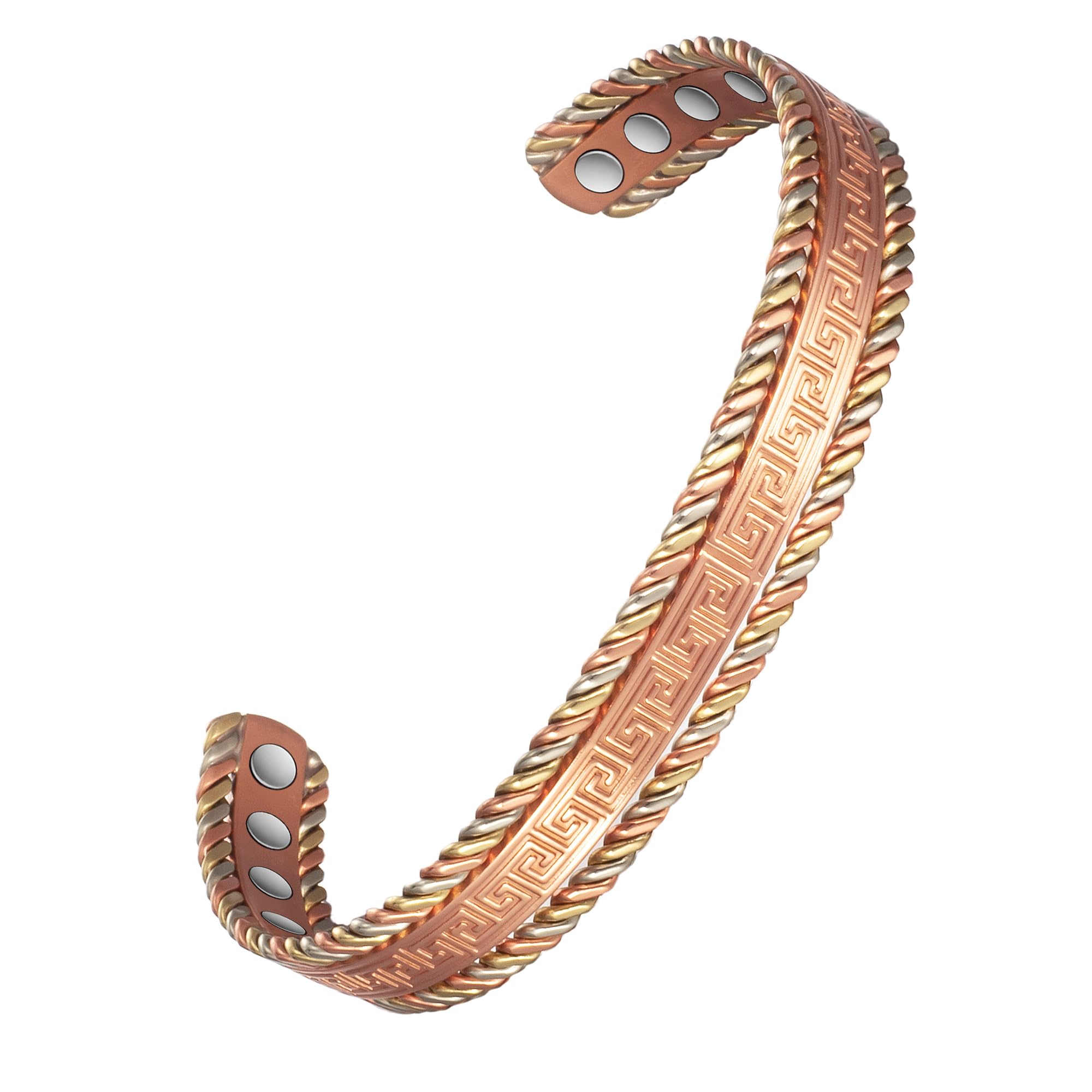 EnerCoppeX Copper Magnetic Bracelet for Women, 99.99% Pure Copper Cuff with 3500 Gauss Magnets (A)
