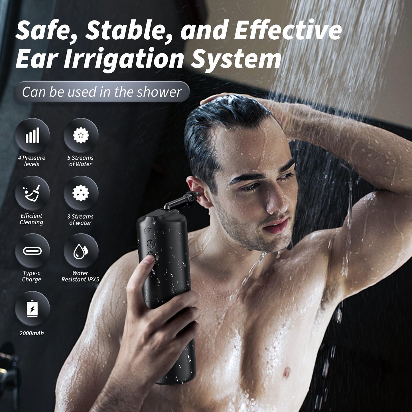 Ear Wax Removal - Electric Ear Irrigation Flushing System - Water Powered Ear