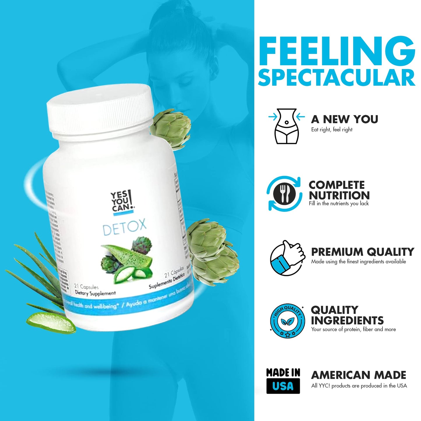 Yes You Can! Natural Detox Cleanse - Daily Cleanse Supplement for Men & Women