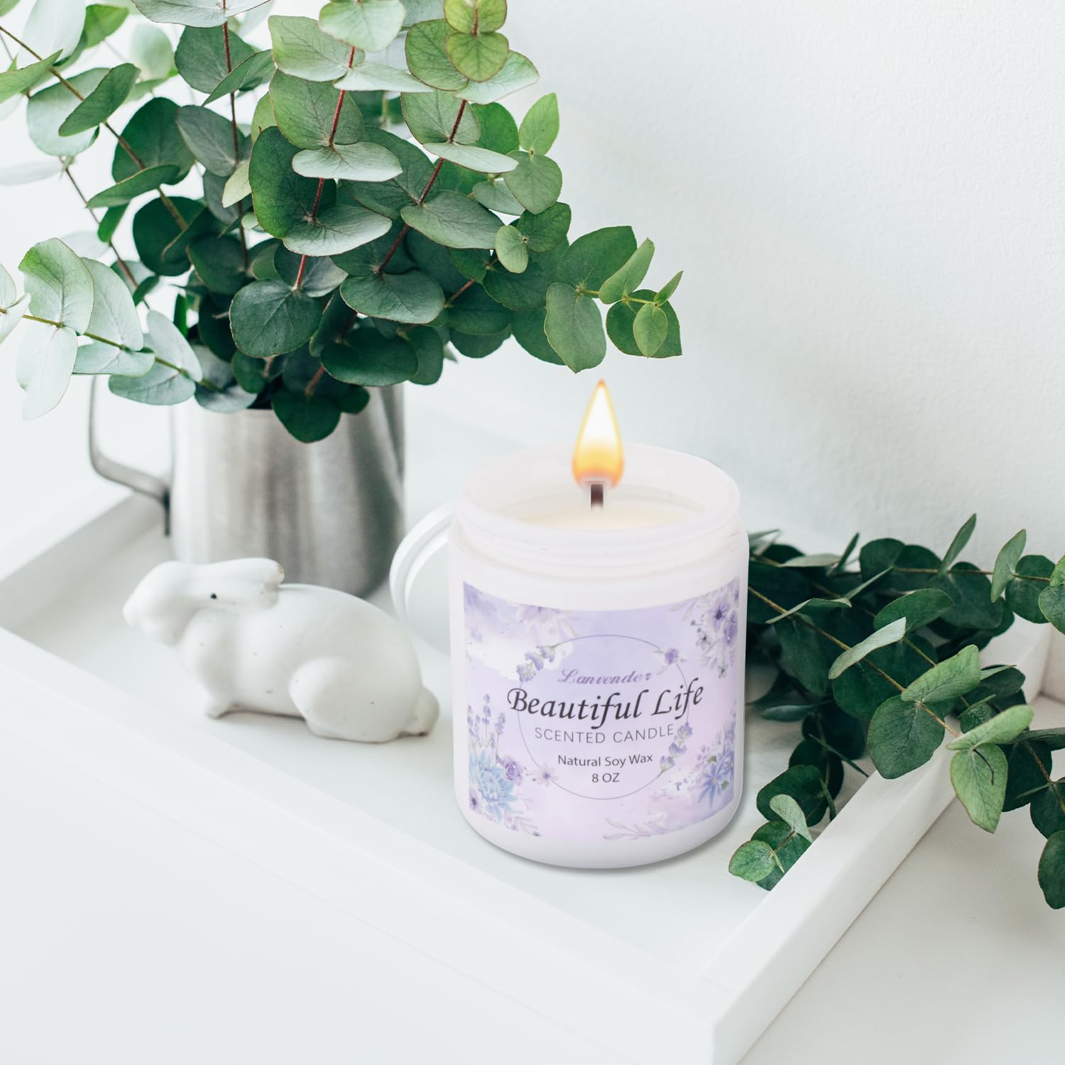 AMIDONSO Lavender Candles for Home Scented,8 oz Aromatherapy Candles Gift,45 Hour Long AMIDONSO