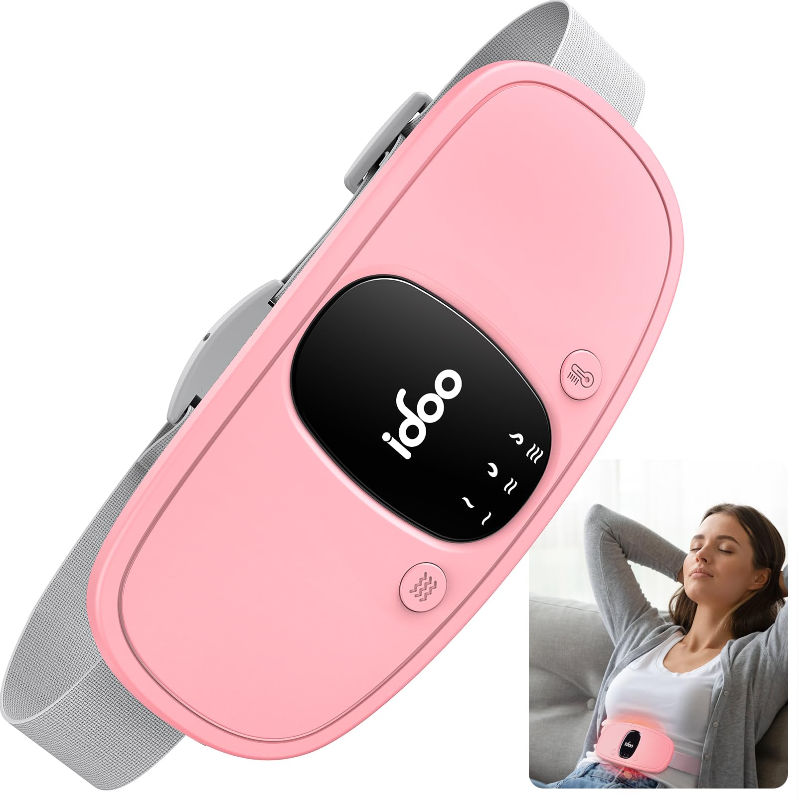 FSA HSA Eligible Portable Cordless Menstrual Heating Pad, iDOO Period Heating Pads