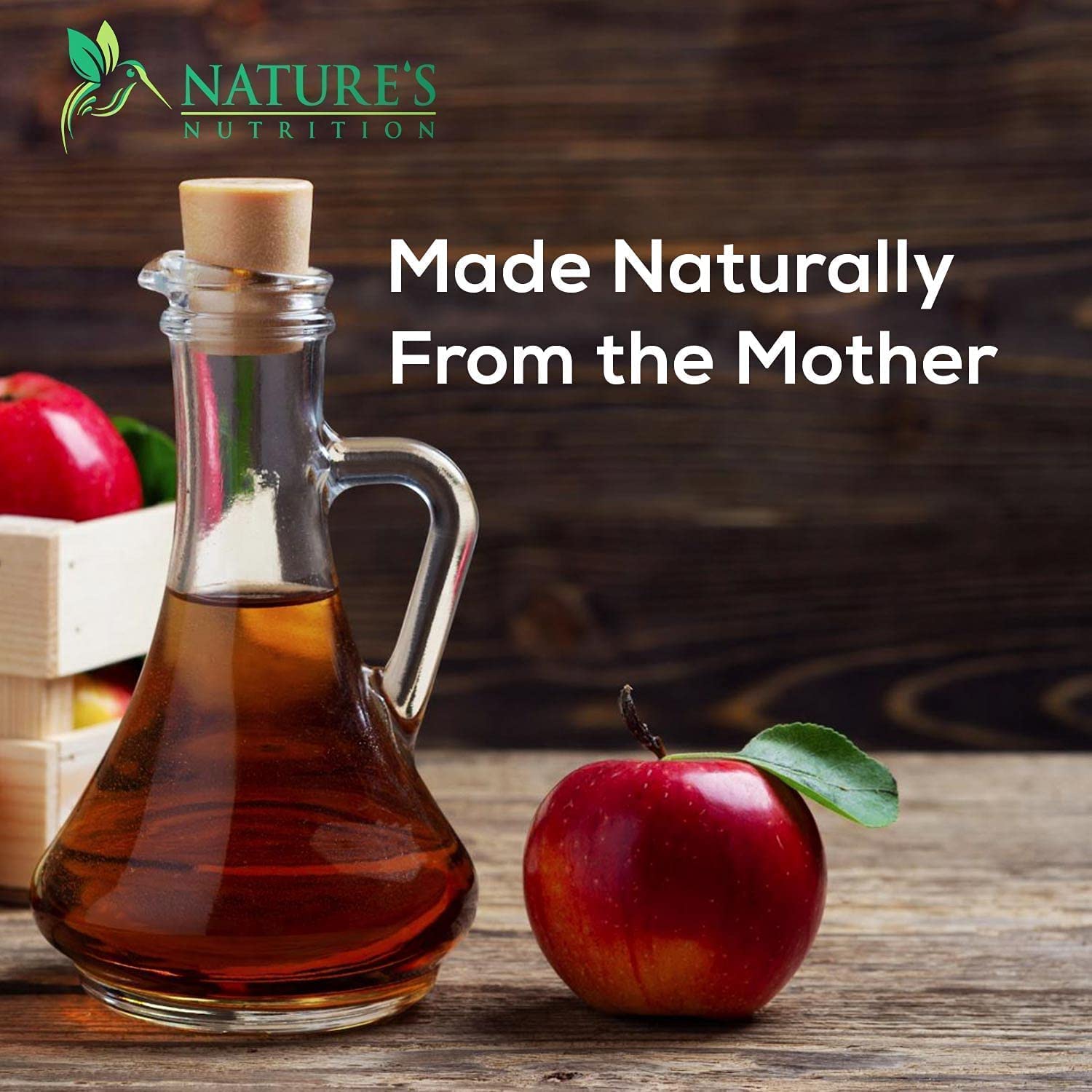 Nature's Nutrition Apple Vinegar Gummy for Weight Loss 1000mg - Vegan Apple Cider Vinegar Nature's Nutrition