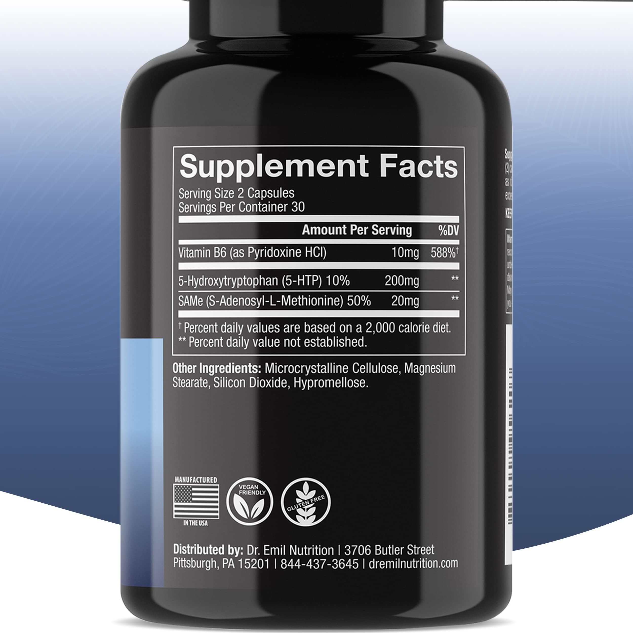 DR EMIL NUTRITION 200 MG 5-HTP Plus with SAM-e to Maintain Normal Healthy Sleep DR EMIL NUTRITION