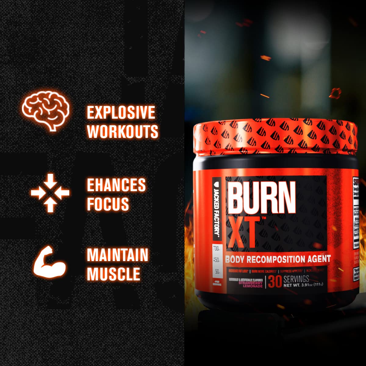 Burn-XT Powder for Men & Women - Improve Focus & Increase Energy Jacked Factory