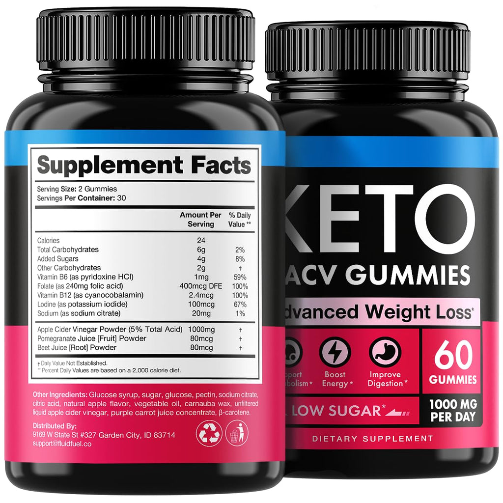Keto Apple Cider Vinegar Gummies 1000mg - Well-Digested ACV Keto Gummies for Weight Loss