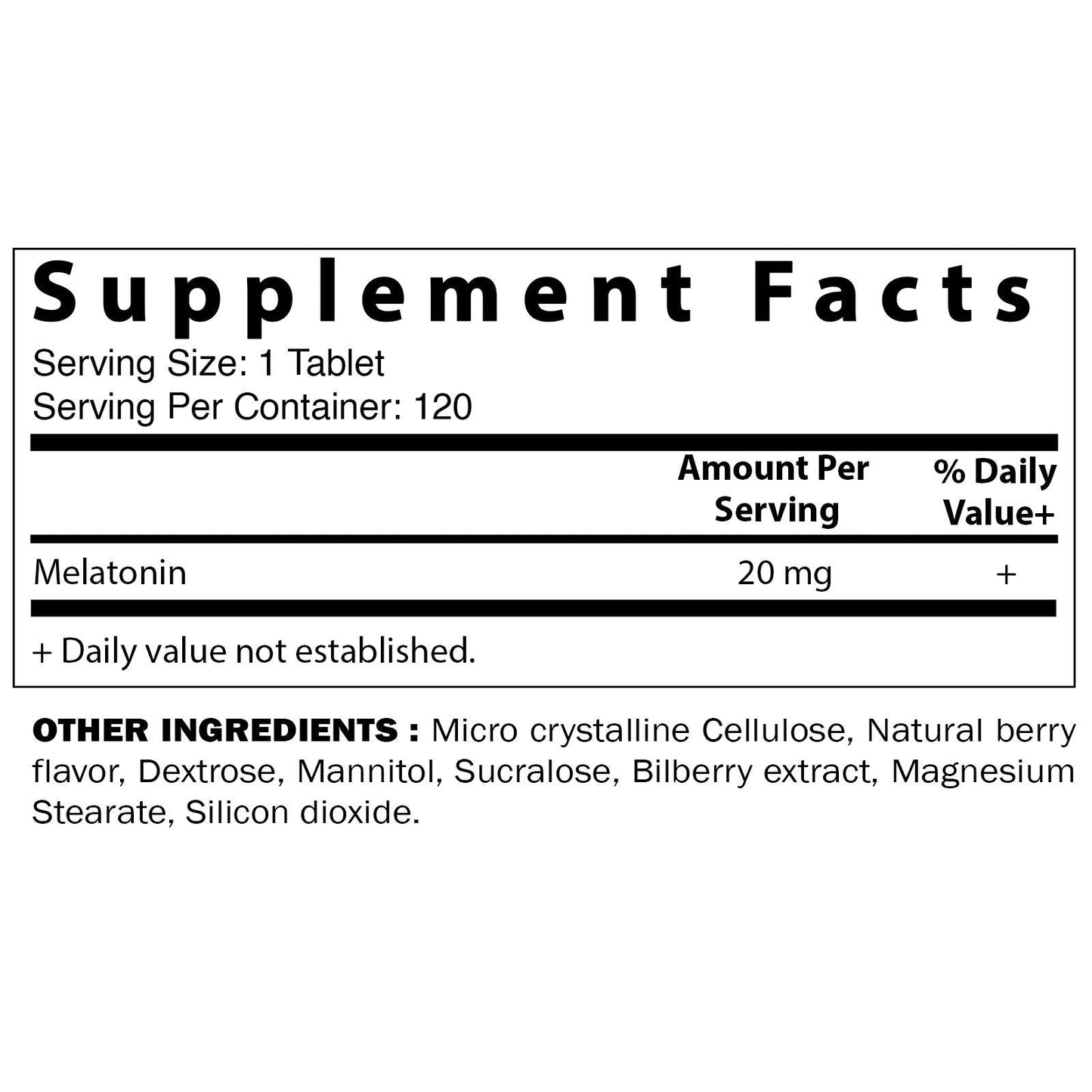 Vitamatic 2 Pack Melatonin 20mg Fast Dissolve 120 Tablets - Natural Berry