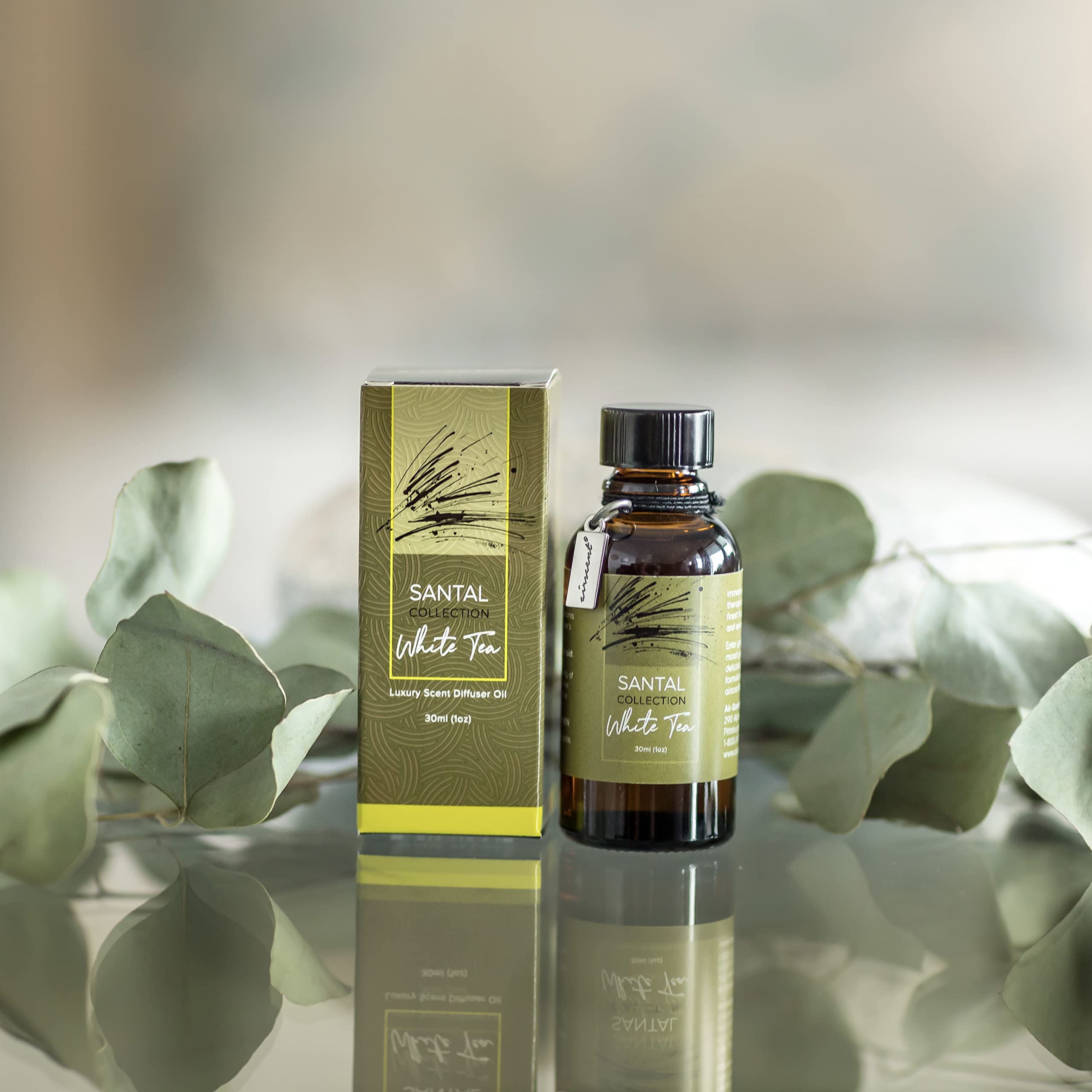 Santal White Tea Diffuser Oil - Air-Scent Aroma and Essential Oil Blend for Aromatherapy Diffusers - 30 Milliliter Air-Scent