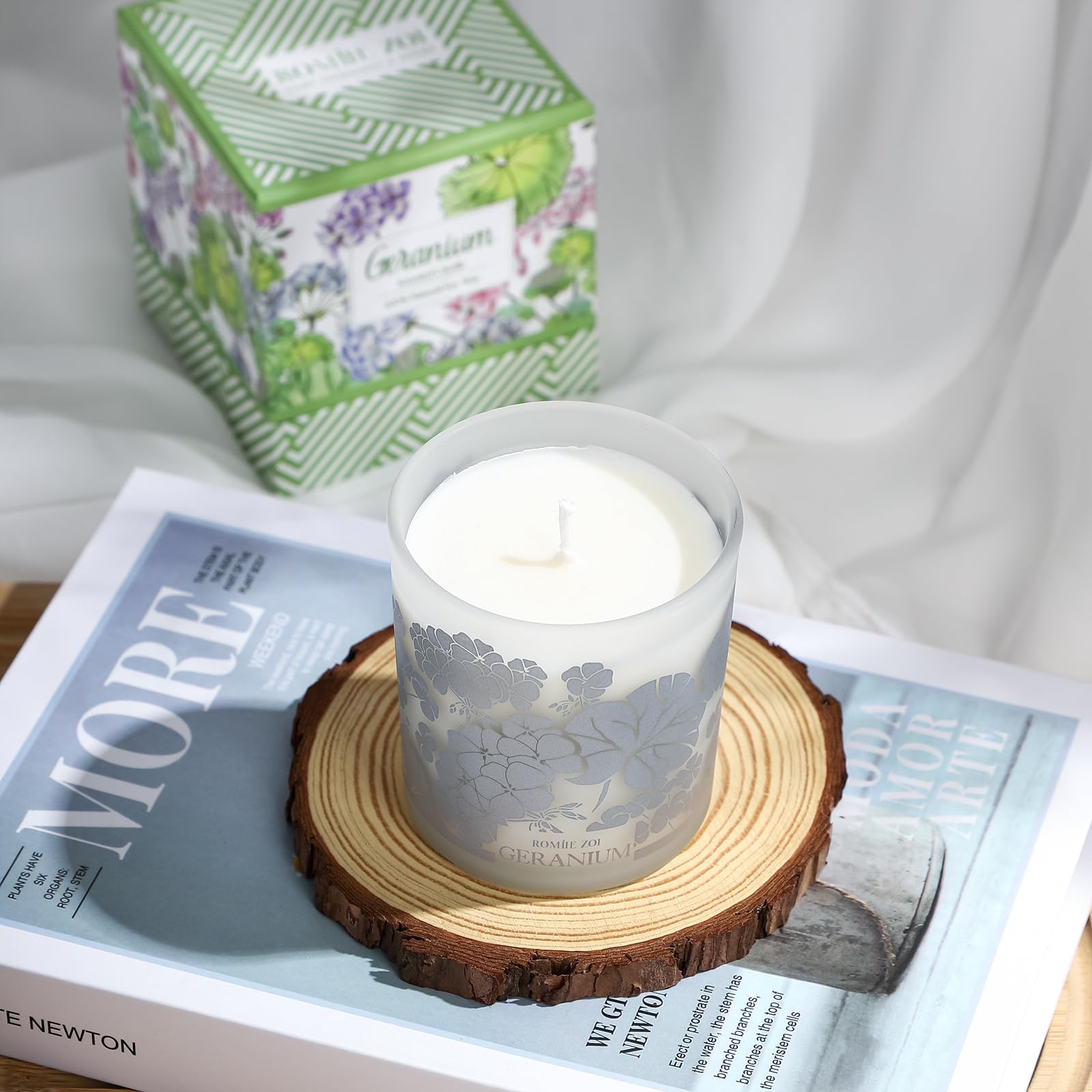 ROMIIE ZOI Scented Candle - Geranium - 6oz Aromatherapy Soy Wax Jar Candle for Home, Gifts for Women ROMIIE ZOI