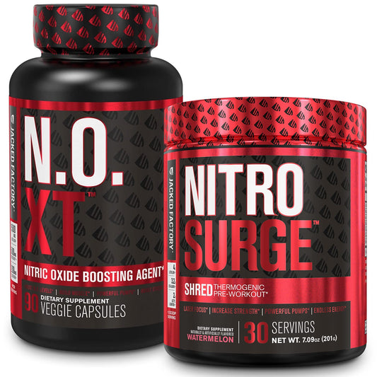 Jacked Factory Nitrosurge Shred Thermogenic Pre-Workout in Watermelon & N.O. XT Nitric