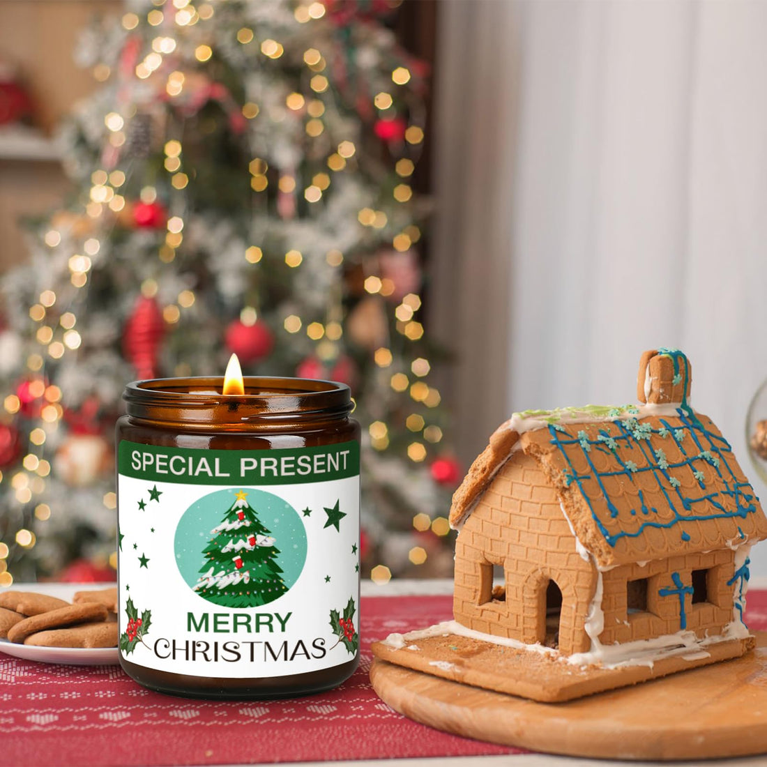 Christmas Candle Set Scented Candle Gift Set, 4 Pack 28 oz Christmas Scented Candles Over 180 Hours