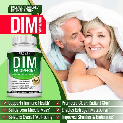 Dim Supplement 910 mg Plus BioPerine Complex - Diindolylmethane to Support Hormone Balance