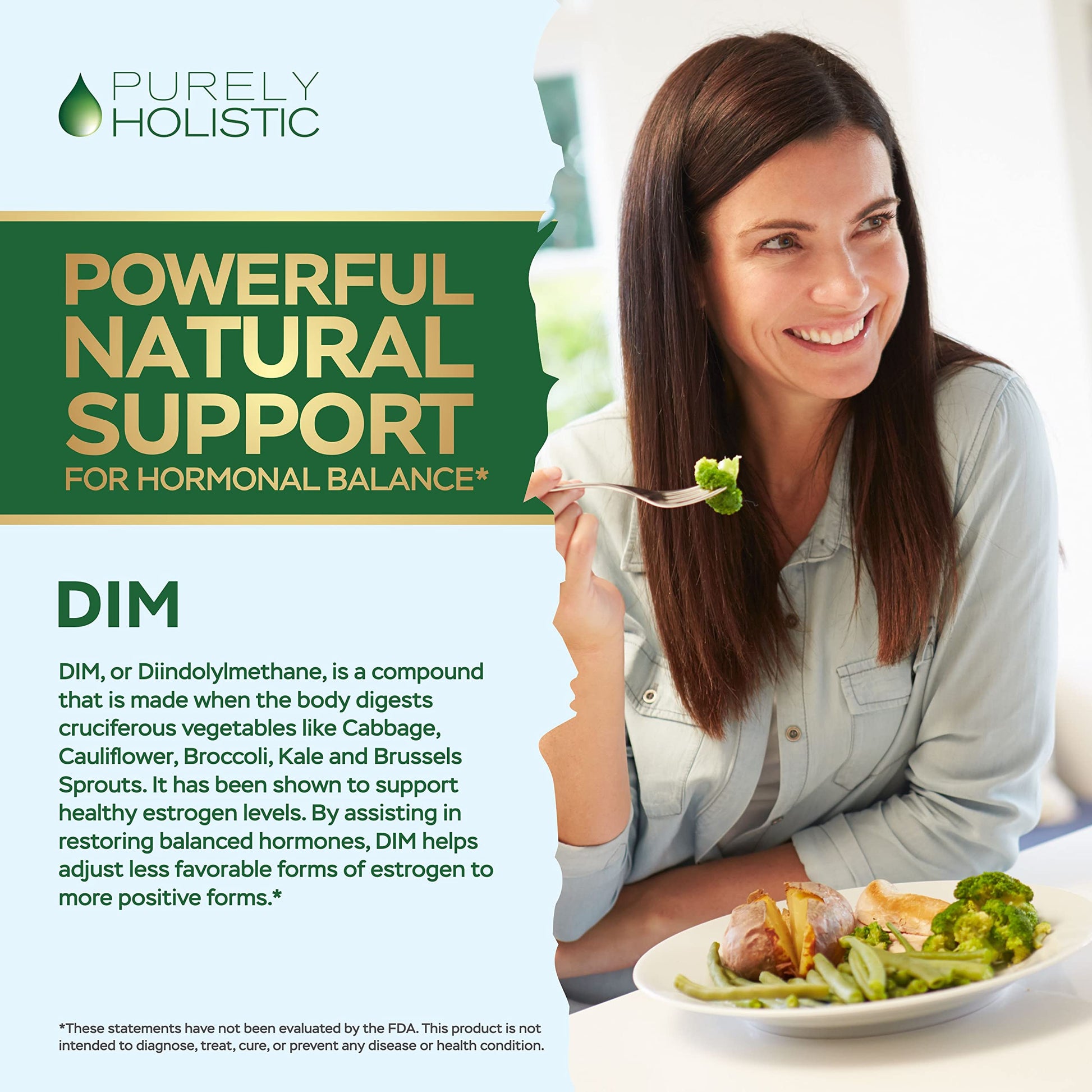 DIM Supplement 400mg Plus Bioperine - 150 Vegan Capsules - 5 Month Supply - Hormone Balance Purely Holistic