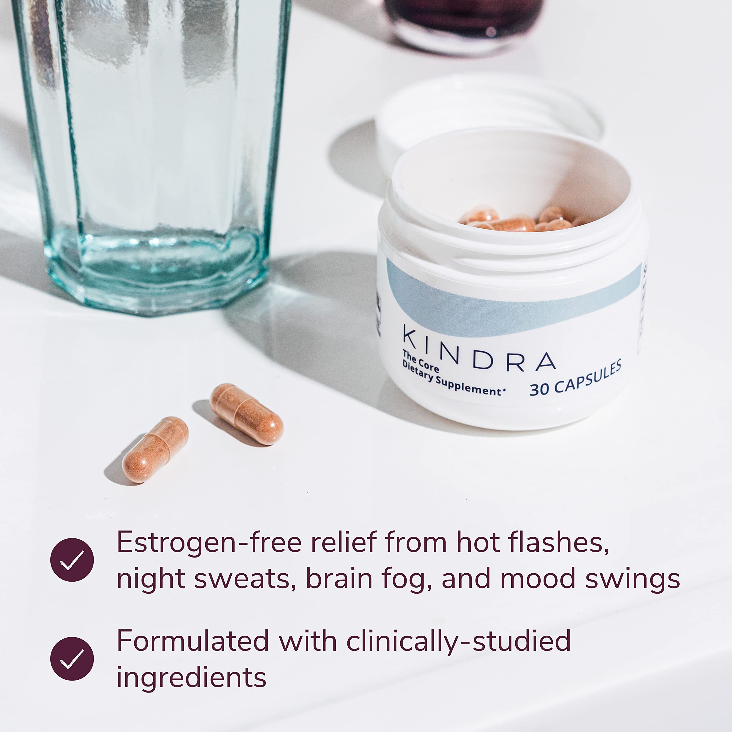 Kindra V Relief Serum & Core Supplement Bundle - Supports Intimate Dryness, Discomfort