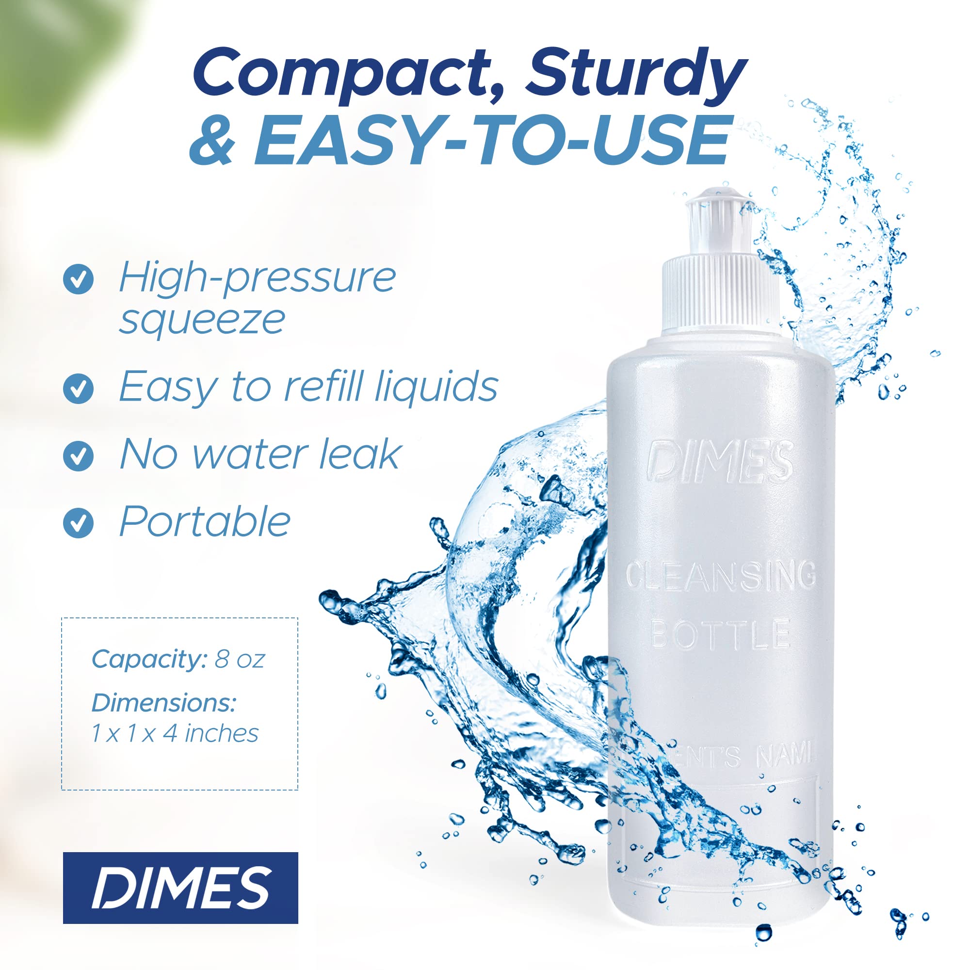 Dimes Perineal Lavette Irrigation Bottle 8 oz (Pack of 3). - Peri Bottle for Postpartum Care Dimes