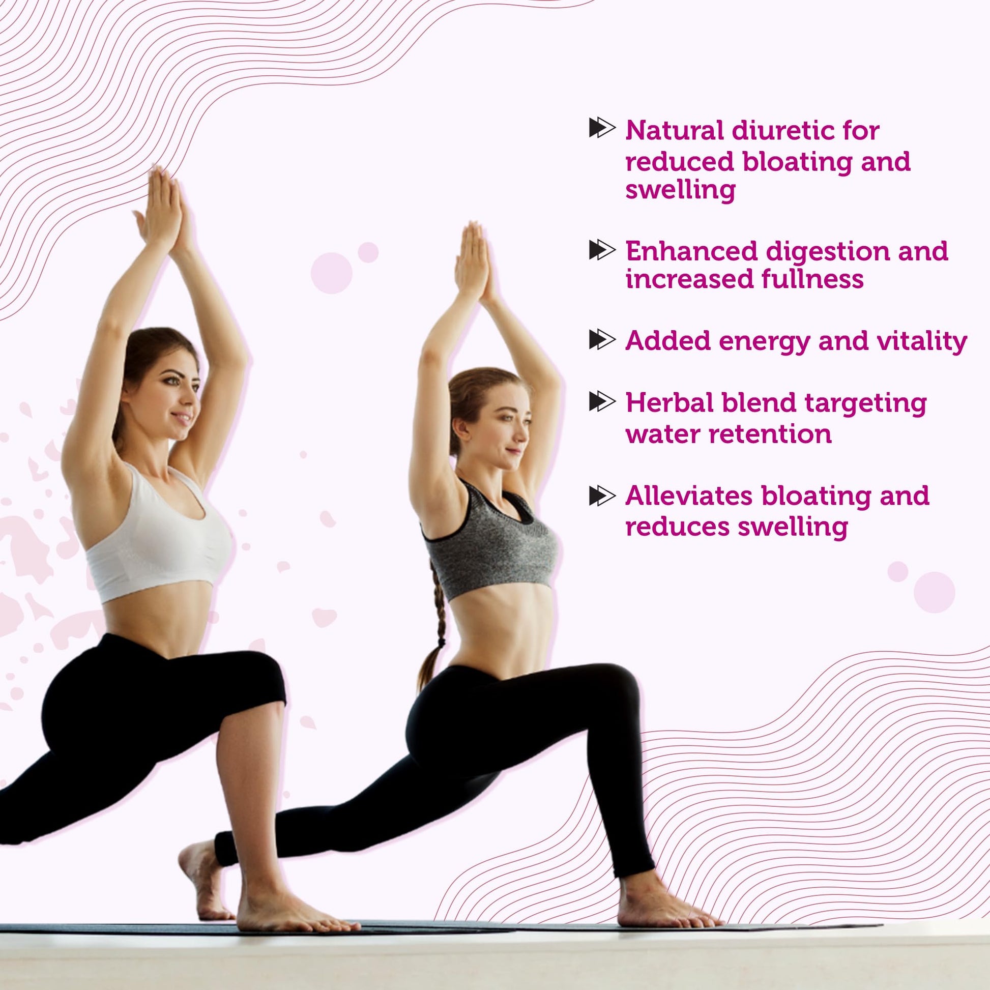 Water Retention Pills for Women Bloating Relief with Vitamin B6, Dandelion & Green Tea Natural LADYME WOMEN'S HEALTH