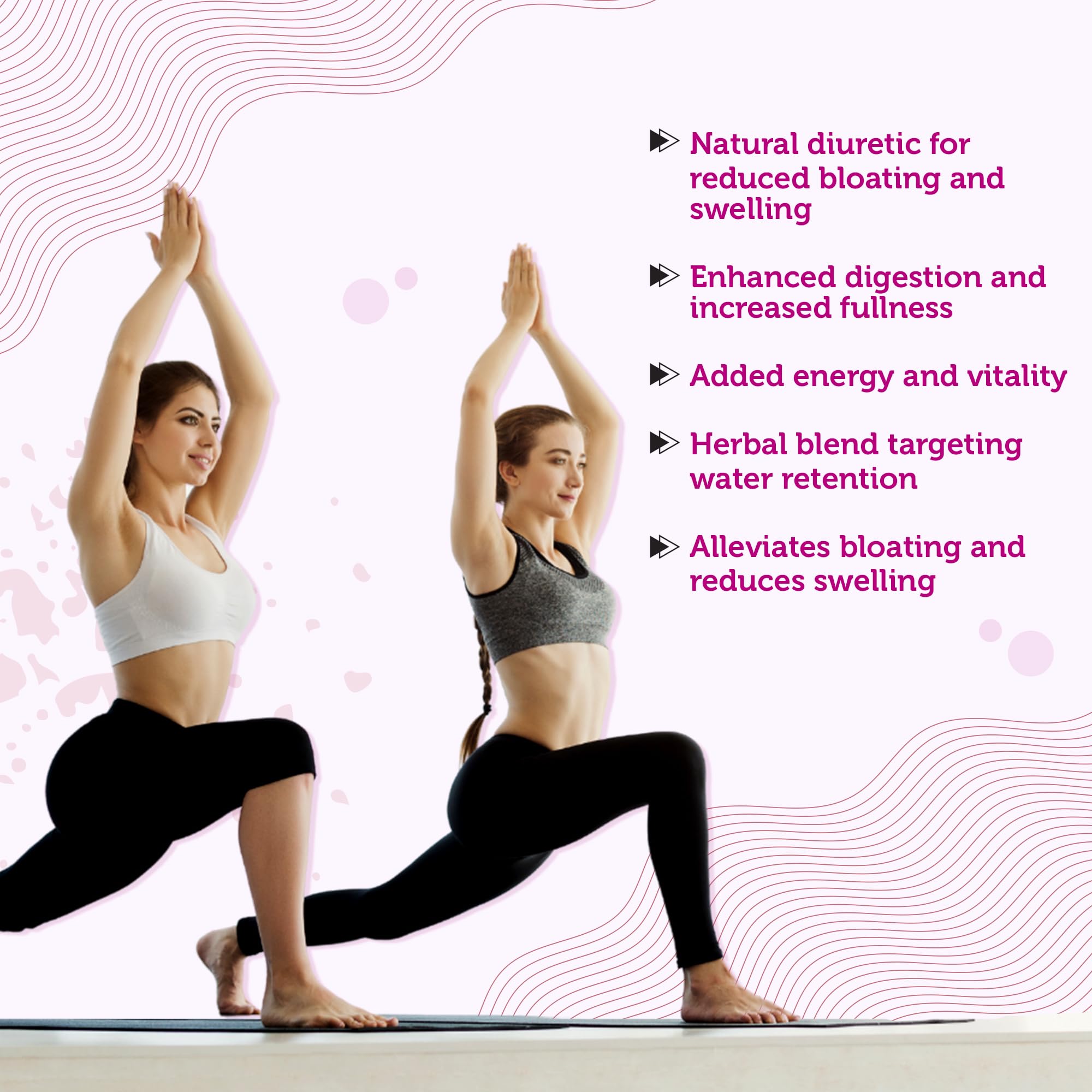 Water Retention Pills for Women Bloating Relief with Vitamin B6, Dandelion & Green Tea Natural LADYME WOMEN'S HEALTH