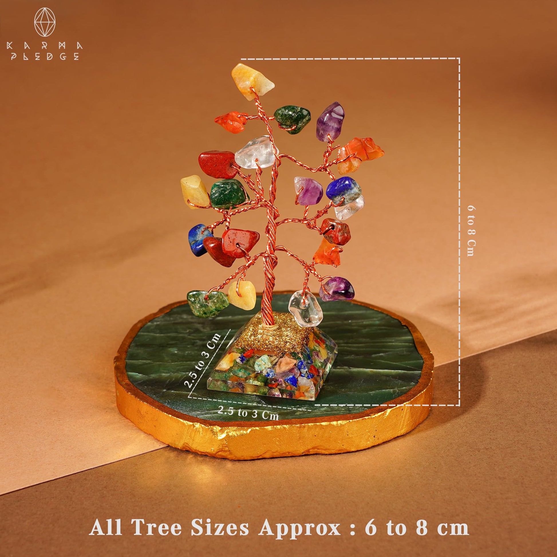 Crystal Tree Tree of Life 7 Chakra Healing Crystals & Stones for Positive Energy, Good Luck Gifts KARMAPLEDGE