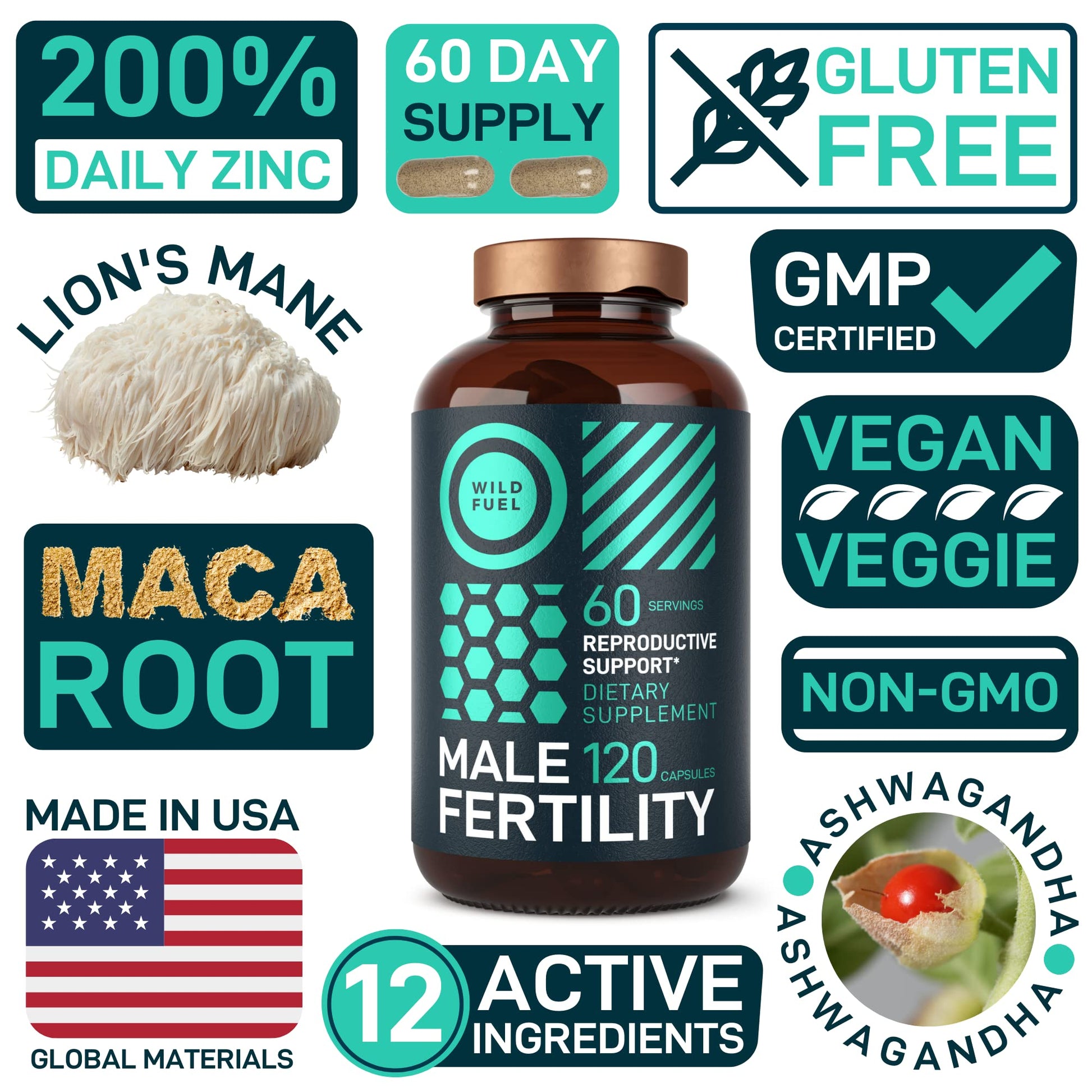 WILD FUEL Male Fertility Supplement and Dental Probiotics Health and Wellness Bundle WILD FUEL
