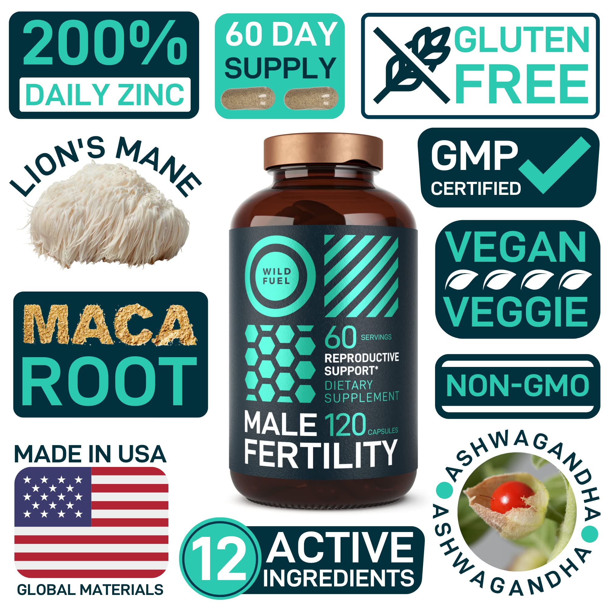 WILD FUEL Male Fertility Supplement and Dental Probiotics Health and Wellness Bundle WILD FUEL
